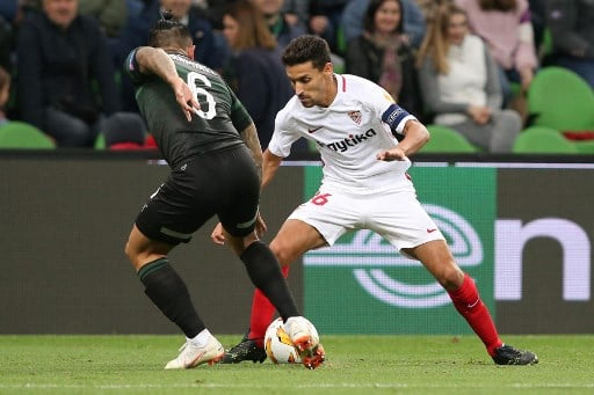 Ramírez e Jesús Navas - Krasnodar x Sevilla