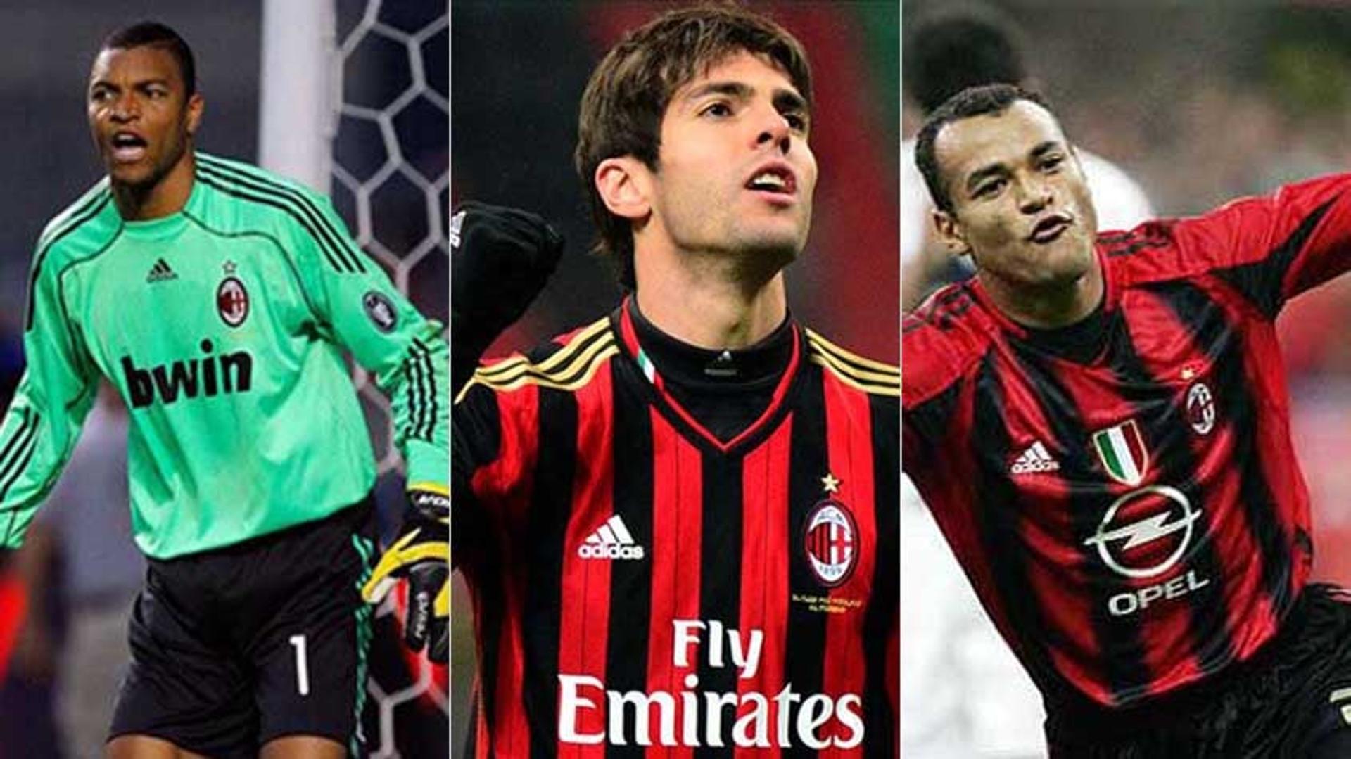 A história de jogadores brasileiros no Milan é vasta e conta com grandes nomes de destaque do futebol mundial. Do pioneiro Eliseu, em 1935, passando pelos vitoriosos Dida, Kaká e Cafú, ao goleiro Gabriel, dispensado ainda este ano, há brasucas que ficaram marcados por conquistas e outros por passagens apagas no San Siro. O próximo a fazer parte desta 'parceria' intensa pode ser o meia Lucas Paquetá, do Flamengo, praticamente acertado com o Milan. De olho nessa transferência, o LANCE! preparou uma lista com alguns nomes de jogadores brasileiros que já passaram pelo clube italiano. Confira!<br>