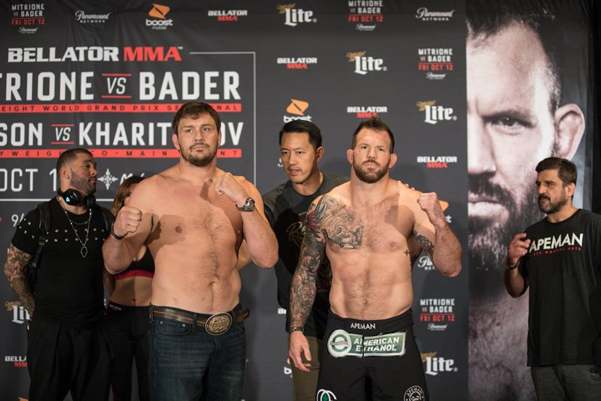 Mitrione e Ryan Bader se enfrentam visando vaga em final do GP dos Pesados (Foto: Bellator)