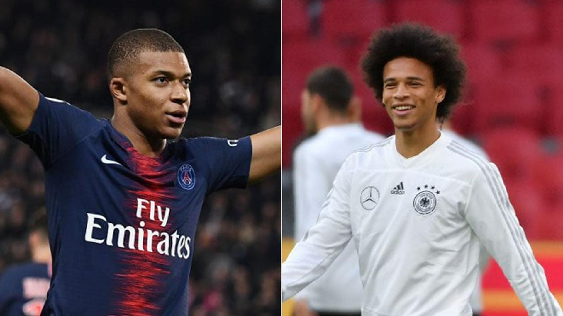 Montagem - Mbappé (França) e Sané (Alemanha)