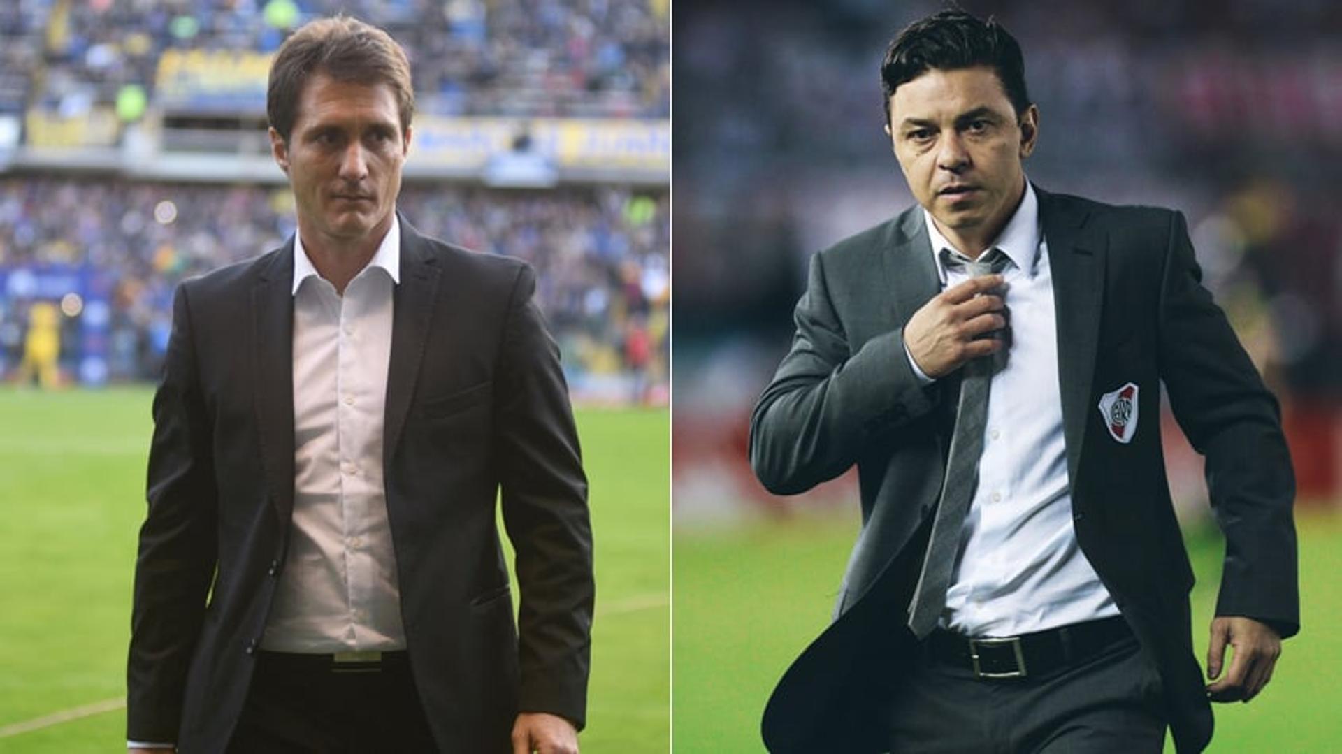 Montagem Guillermo Barros Schelotto e Marcelo Gallardo