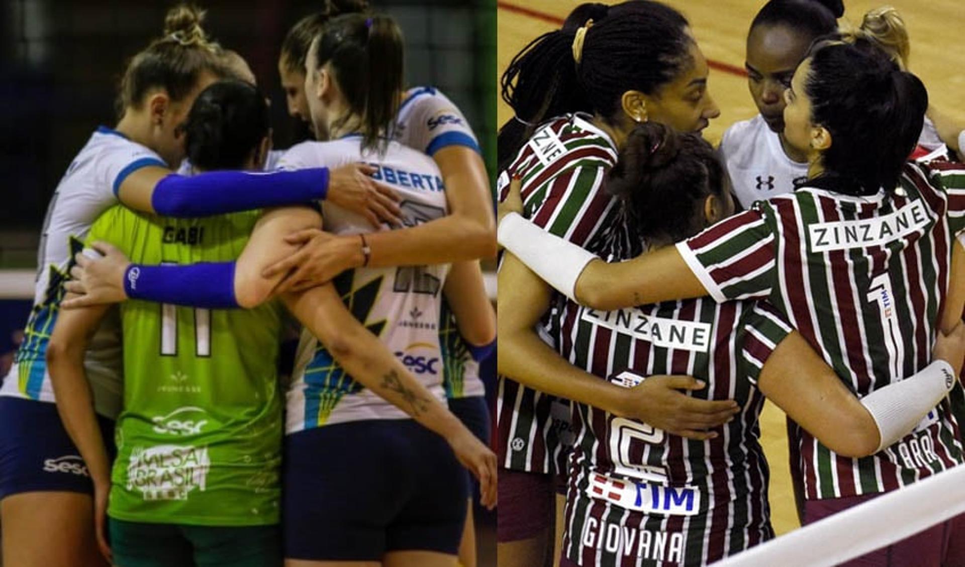 Montagem Sesc x Fluminense no vôlei