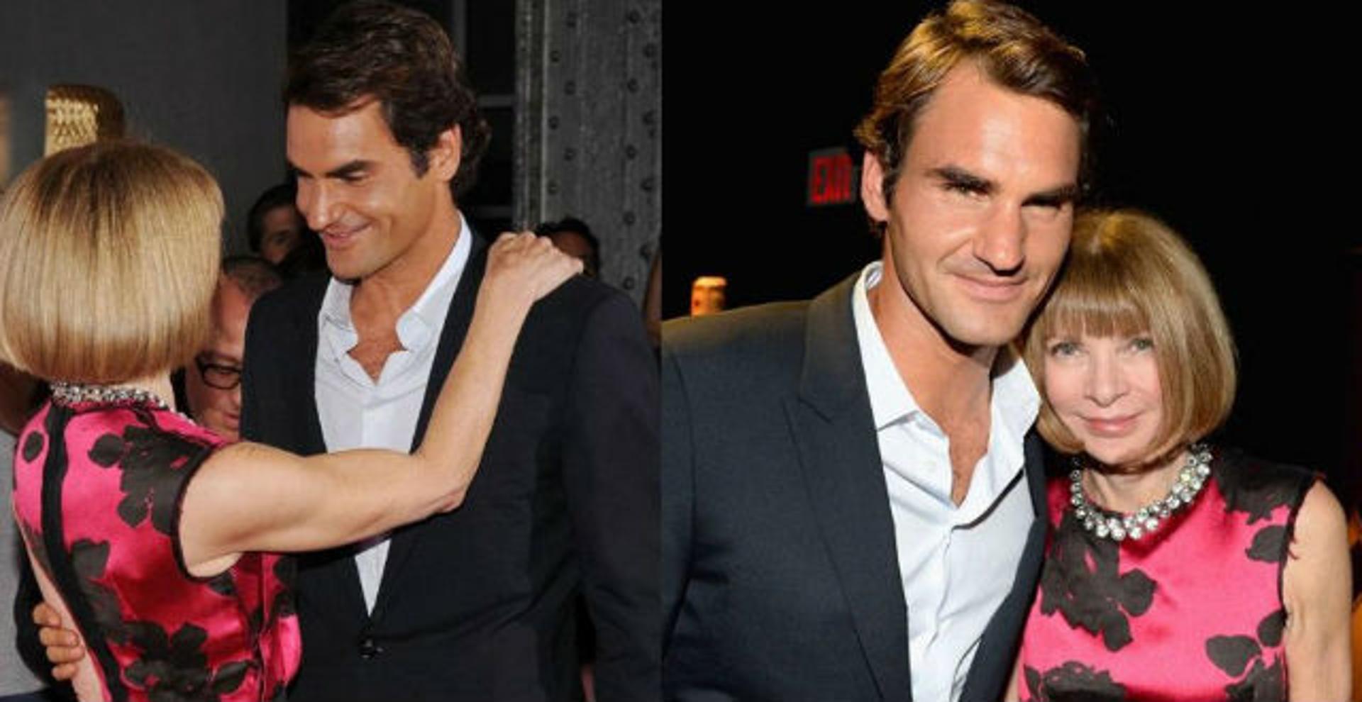 Federer e Anna Wintour, editora da Vogue