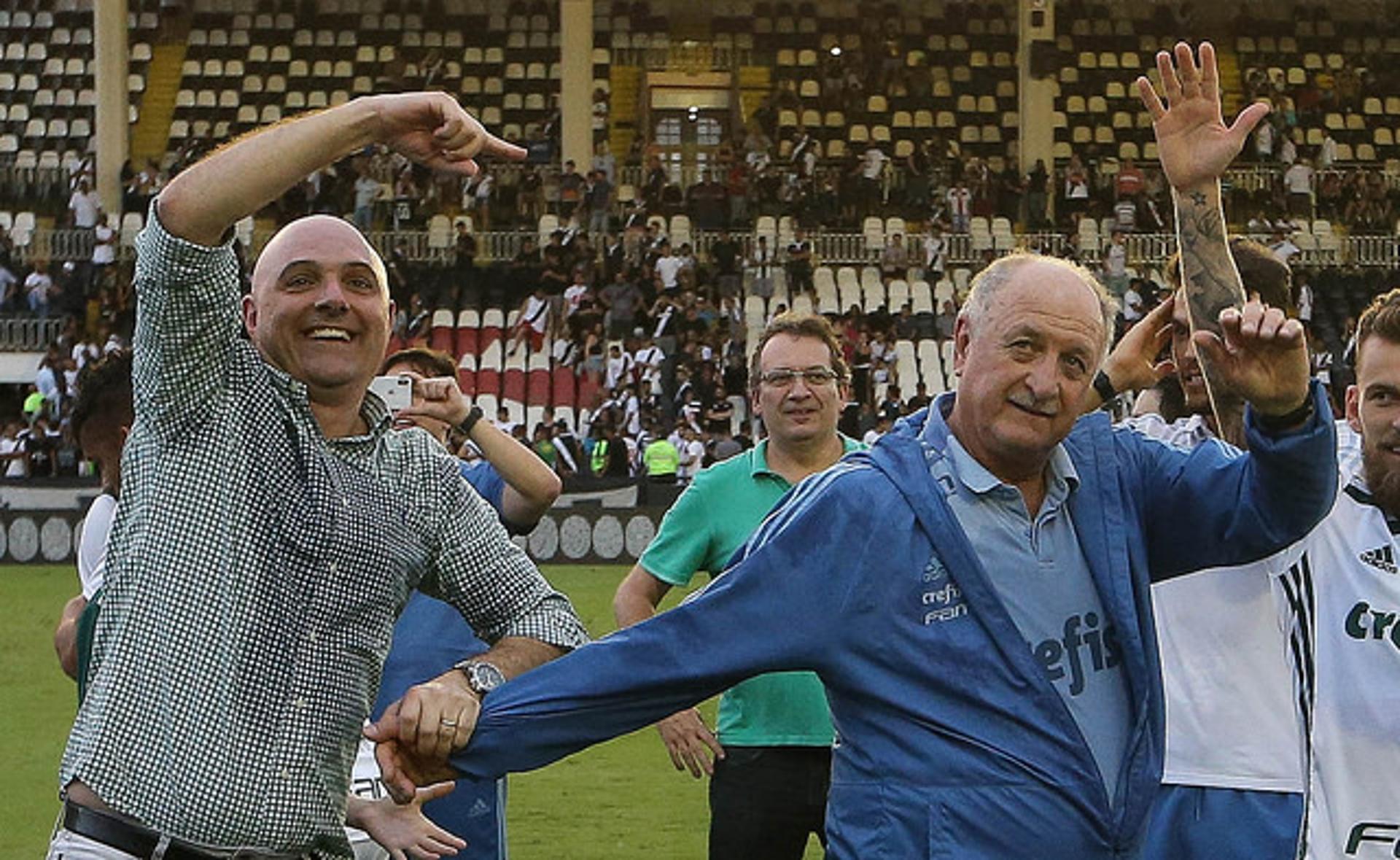 O presidente Maurício Galiotte sempre exaltou a confiança na continuidade de Felipão no Palmeiras