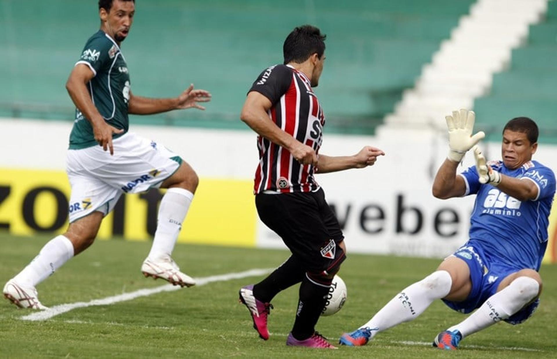 Último confronto: Guarani 1 x 2 São Paulo (9/2/2013) - Paulista