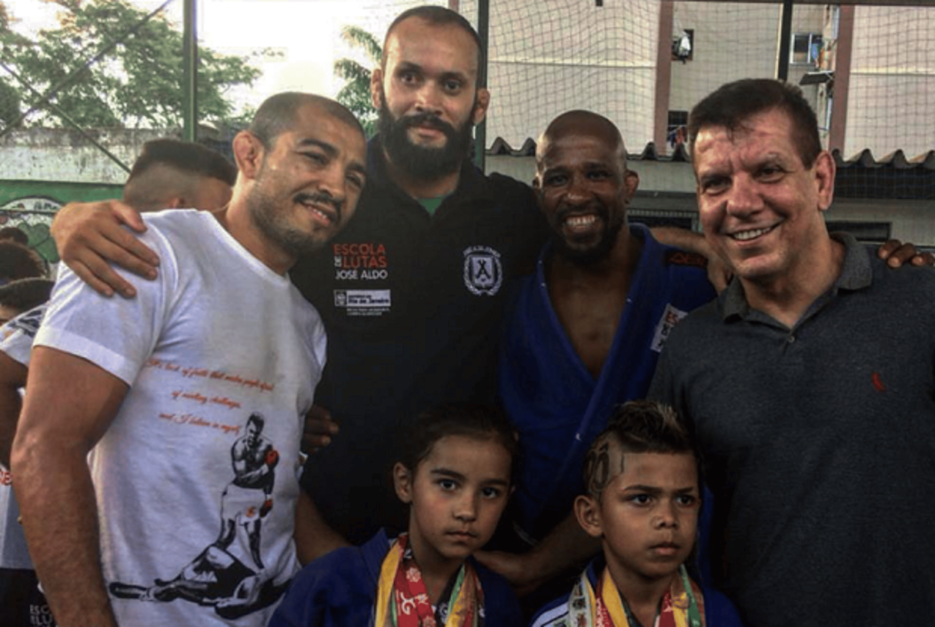 José Aldo, Daniel Piratiev e Dedé coordenam o projeto no Rio atualmente (Foto reprodução)