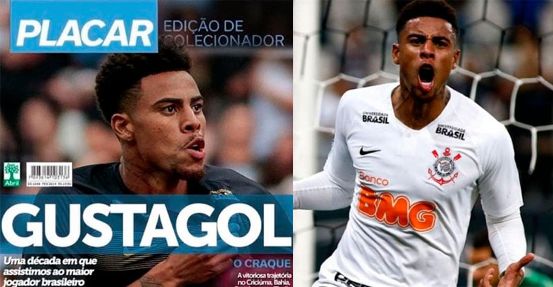 Montagem coloca Gustagol na capa da Placar