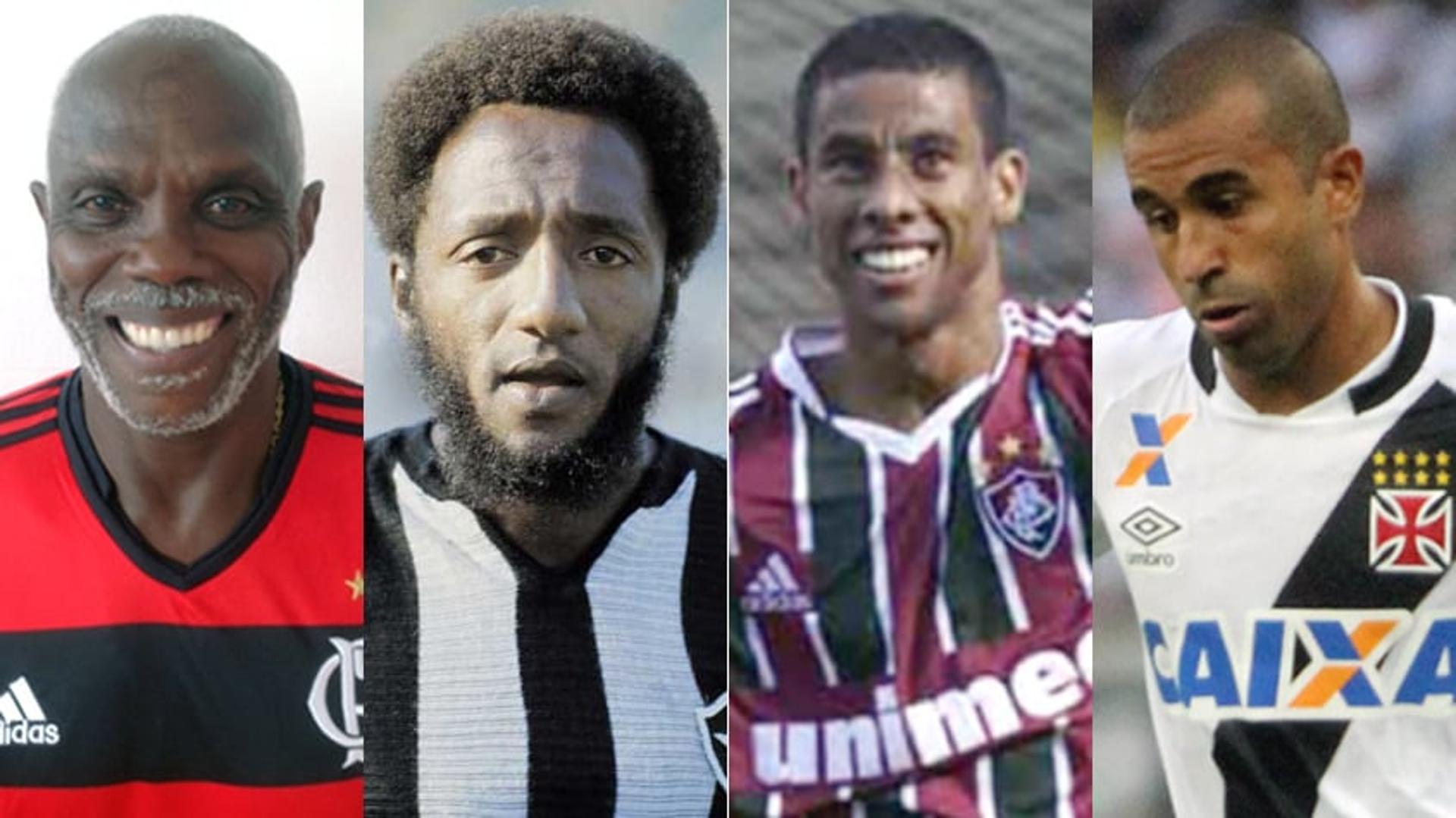 Montagem Julio Cesar + Léo Moura + Paulo César Caju + Cláudio Adão