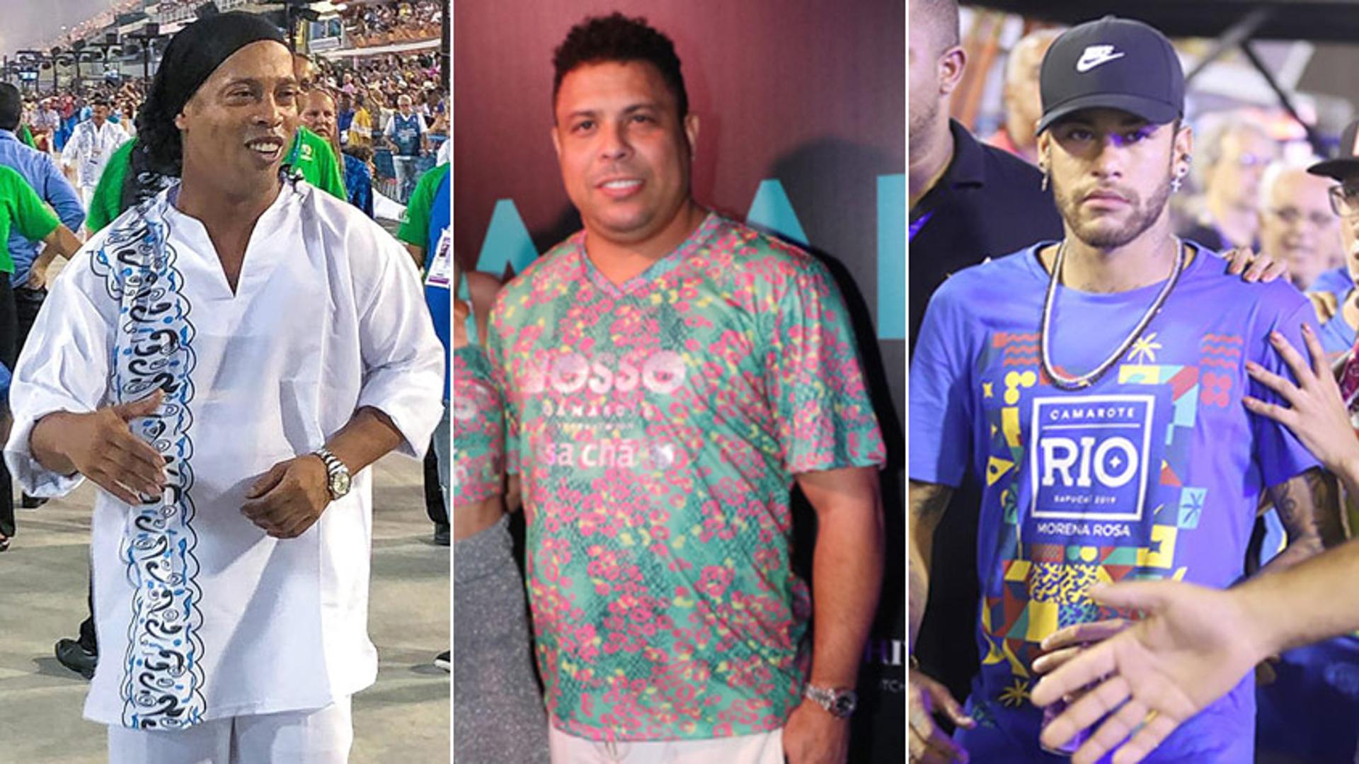 Montagem / Ronaldinho, Ronaldo e Neymar - Carnaval