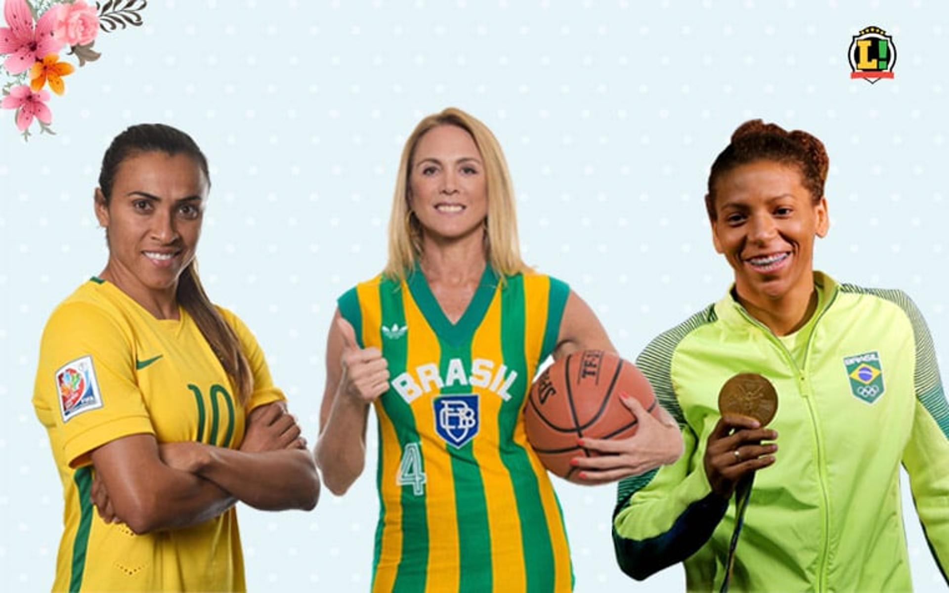 Montagem Marta, Hortência e Rafaela Silva