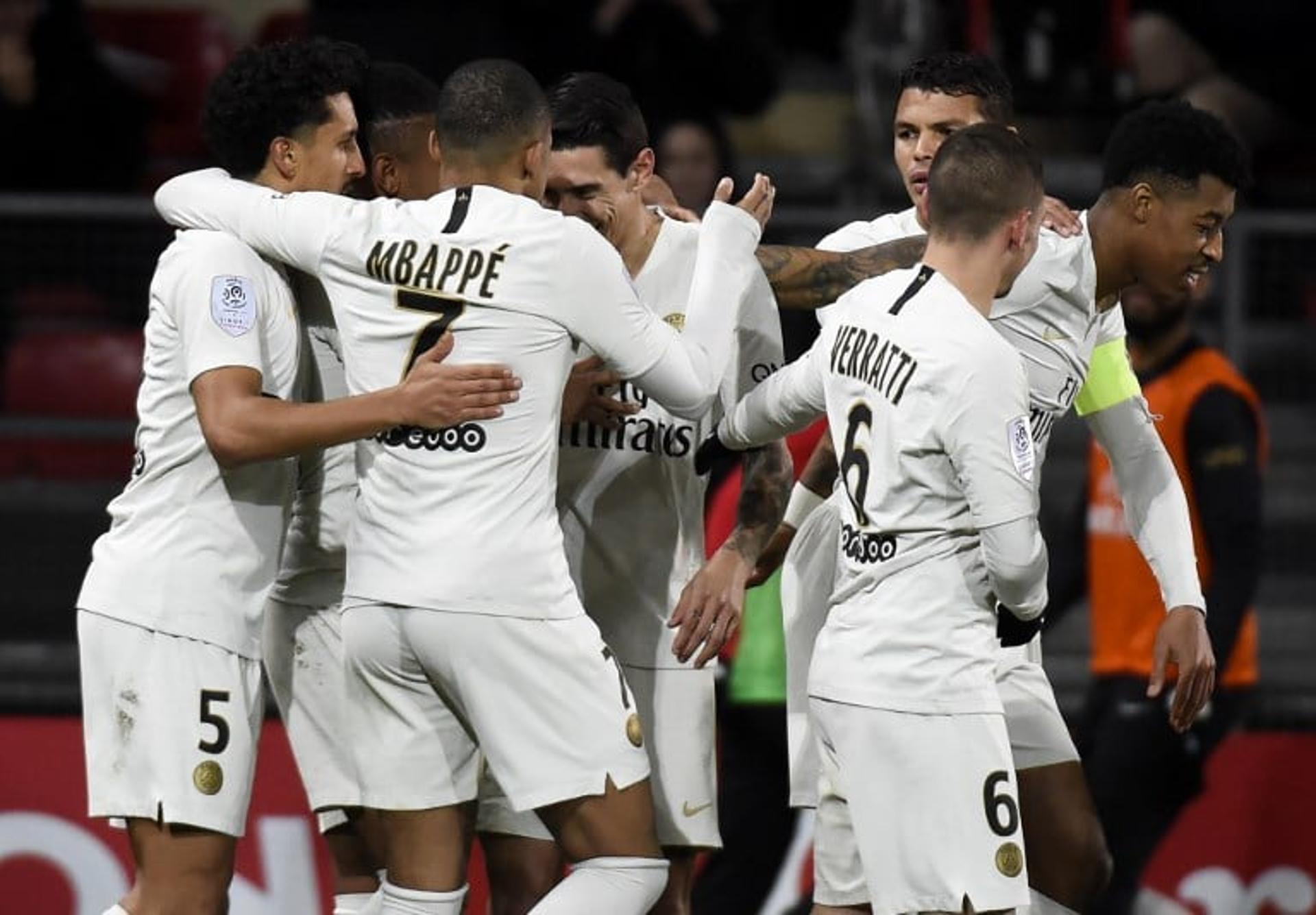 Comemoração do PSG, no jogo de hoje contra o Dijon