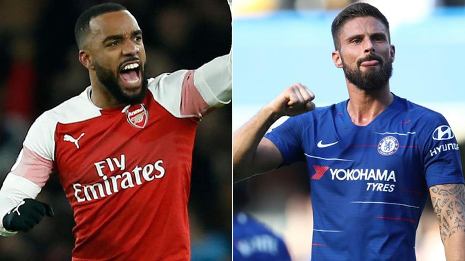 Montagem - Lacazette e Giroud