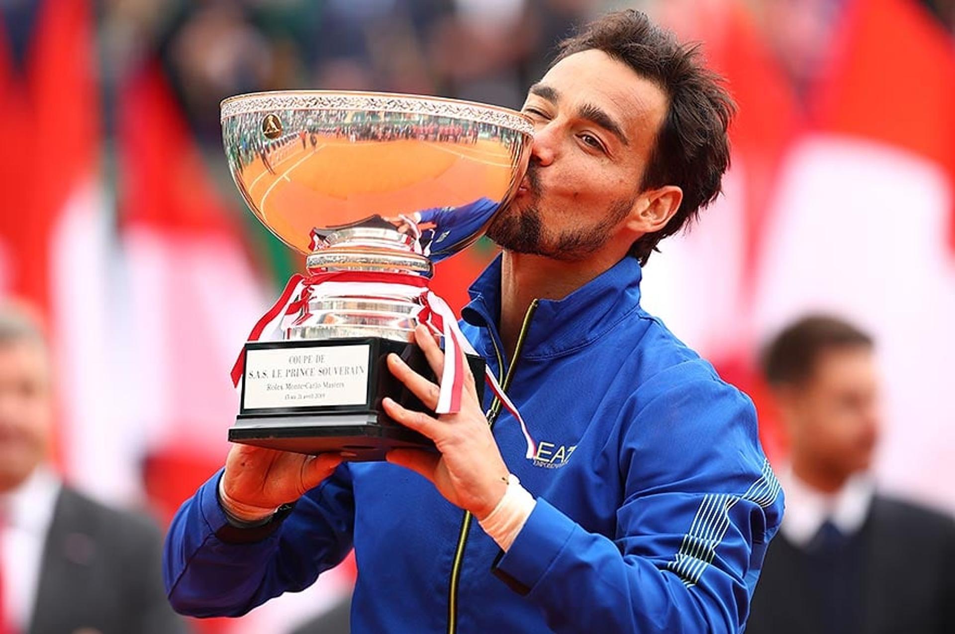 Fábio Fognini beija troféu de seu 1º Masters 1000