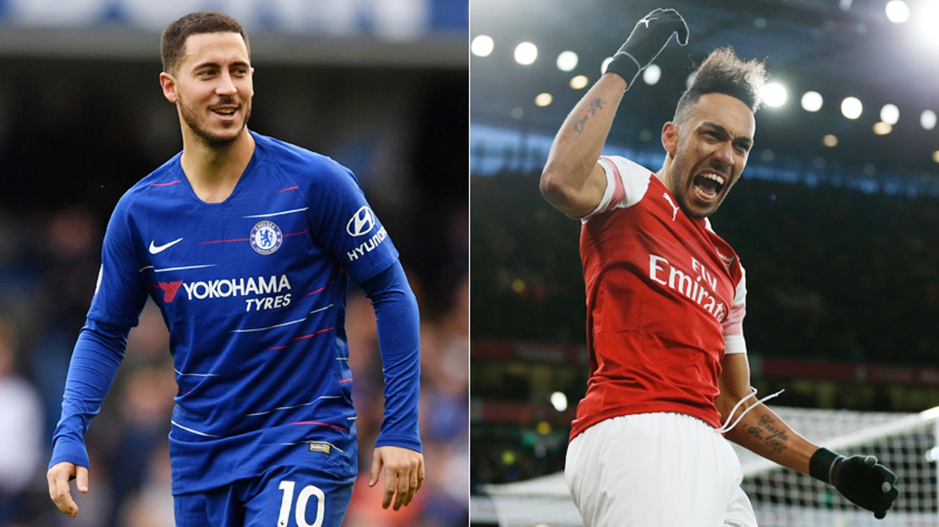 Montagem Hazard x Aubameyang