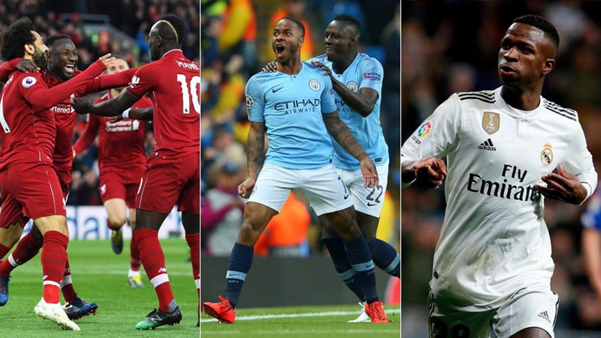 A temporada europeia vai chegando ao fim as rodadas ganham cada vez mais emoção! Na Inglaterra, Liverpool e City duelam ponto a ponto pelo título, e os outros gigantes disputam pela Liga dos Campeões. Na Itália, o Milan ainda sonha com o retorno à Champions, e na Espanha, Vinícius Júnior treinou com o Real Madrid durante a semana e pode retornar. Veja os cofrontos:&nbsp;