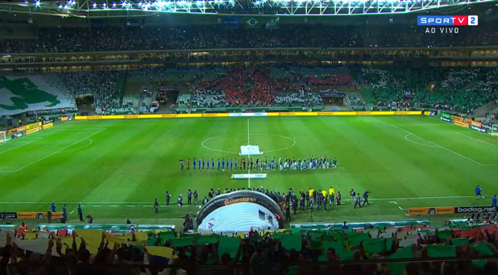 Mosaico da torcida do Palmeiras no Allianz Parque na partida contra o Cruzeiro (12/09/2018)