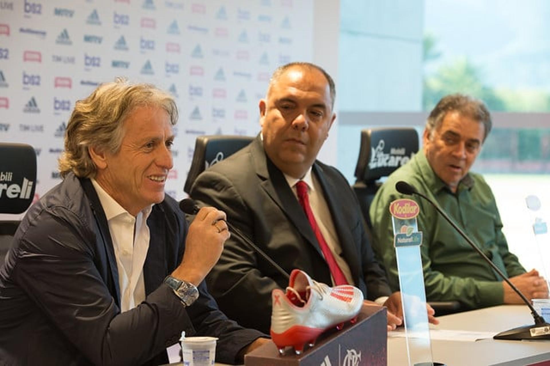 Jorge Jesus, Marcos Braz e Paulo Pelaipe