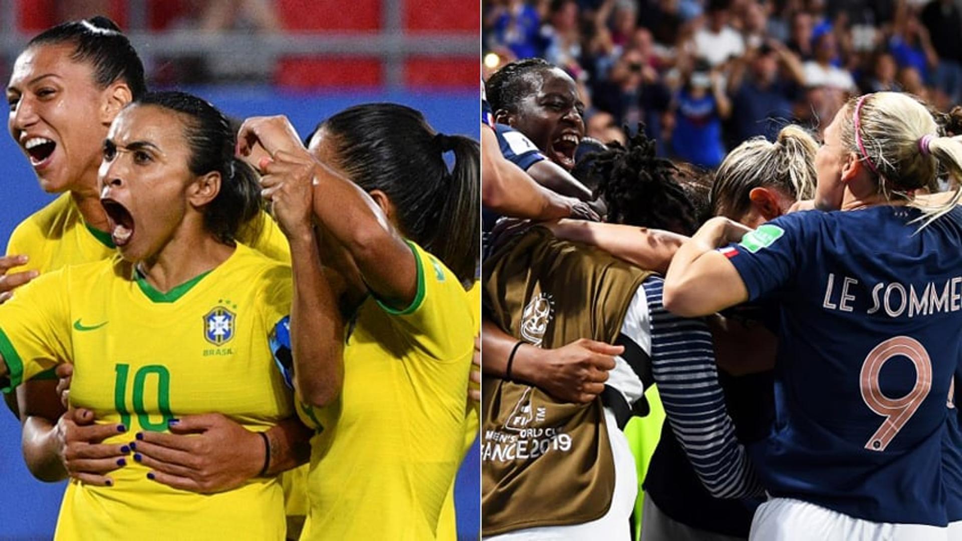 Montagem - Brasil e França - Copa do Mundo Feminina