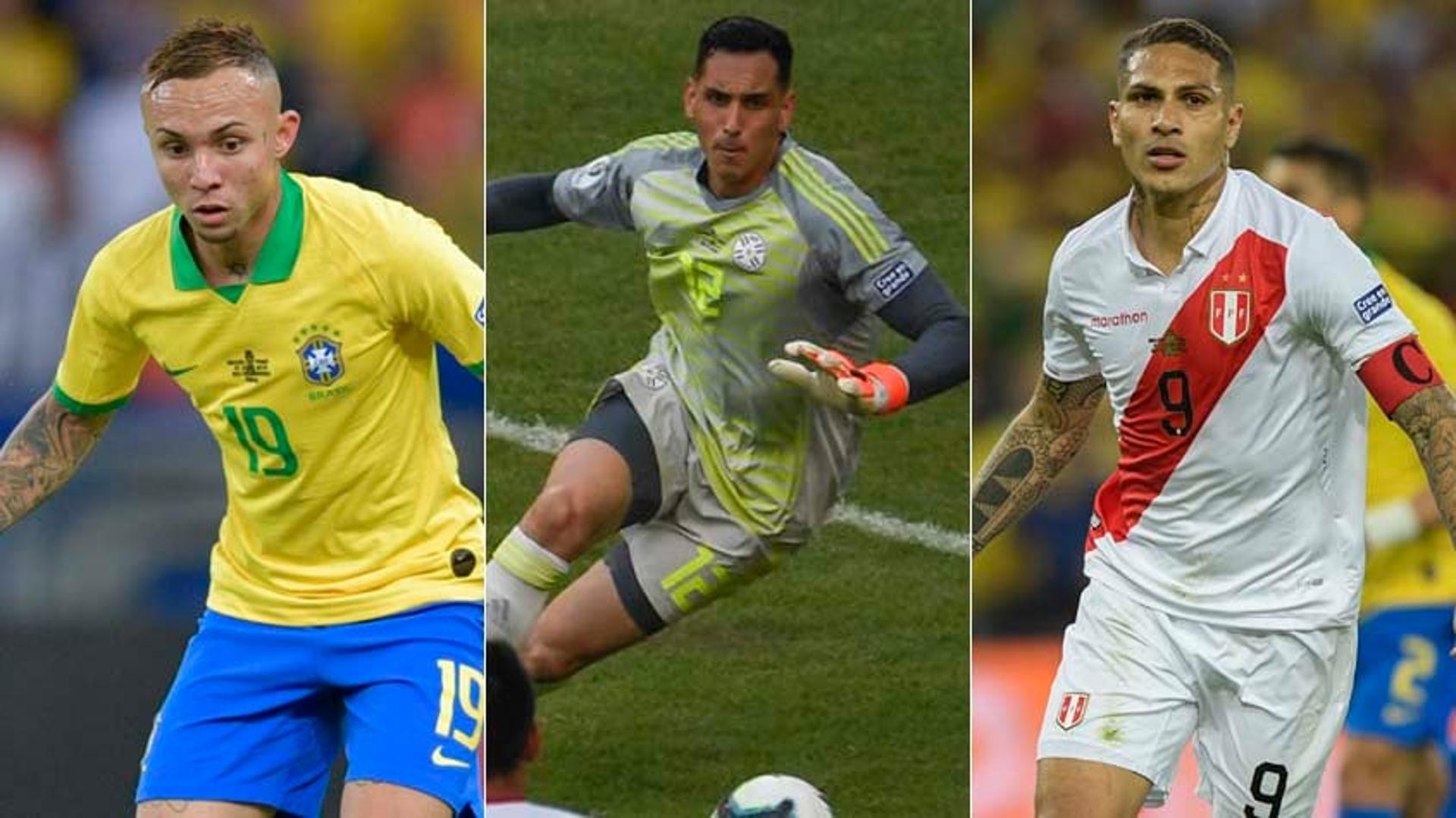 Everton, Gatito e Guerrero saíram da Copa América com moral elevado. Veja o balanço dos jogadores de clubes brasileiros na competição: