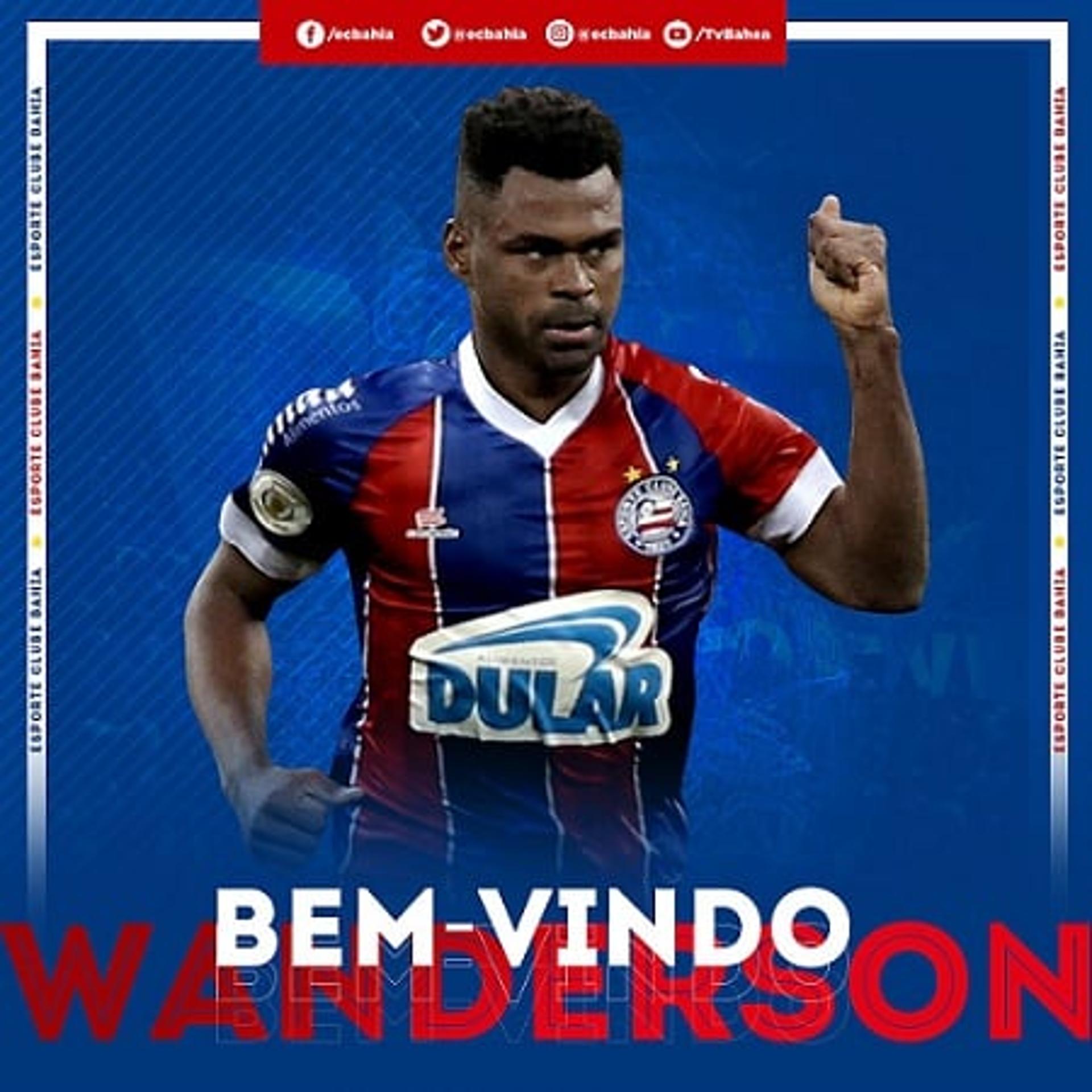 Wanderson oficializado pelo Bahia