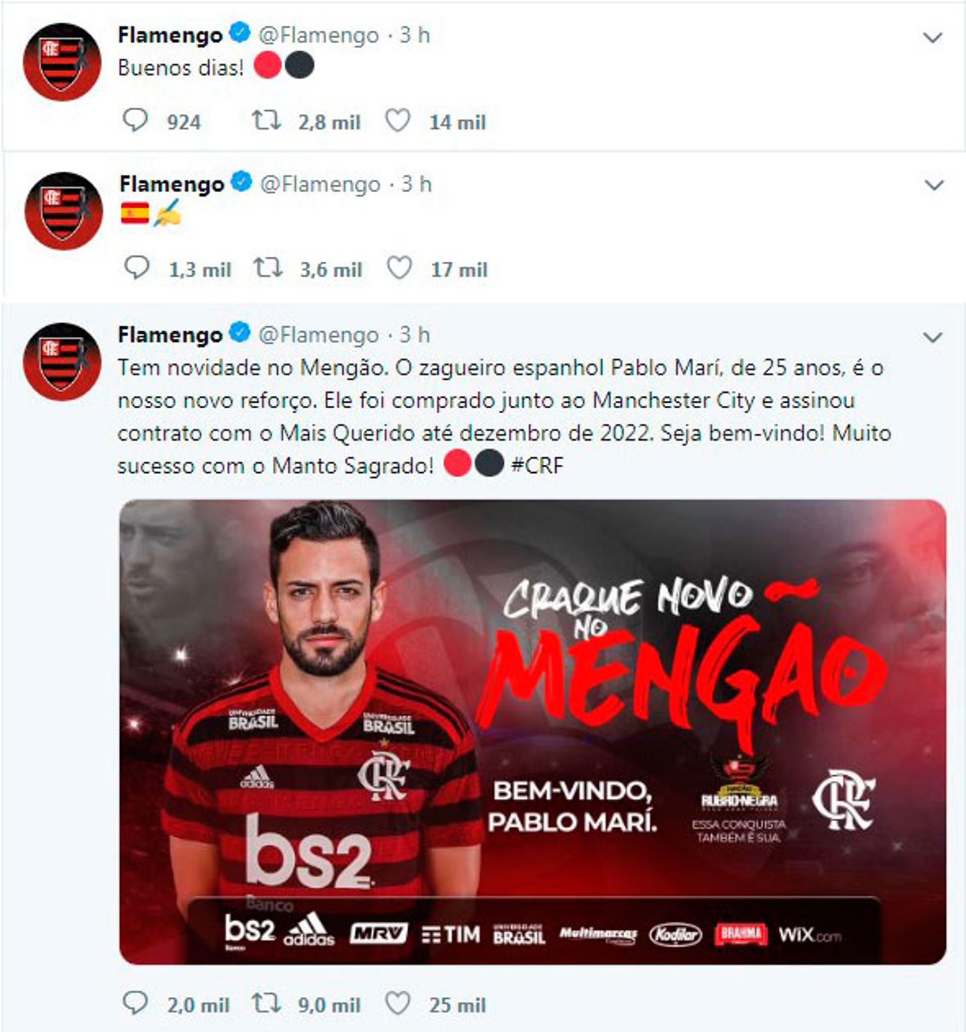 Pablo Marí - Flamengo - Twitter