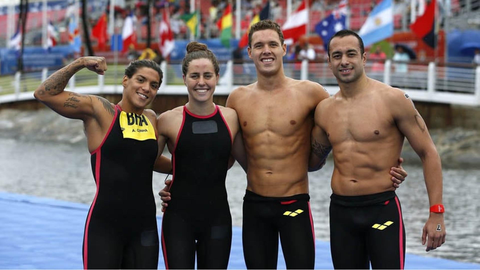 Com Ana Marcela, equipe brasileira fica em 4º lugar em revezamento misto no Mundial da Coreia