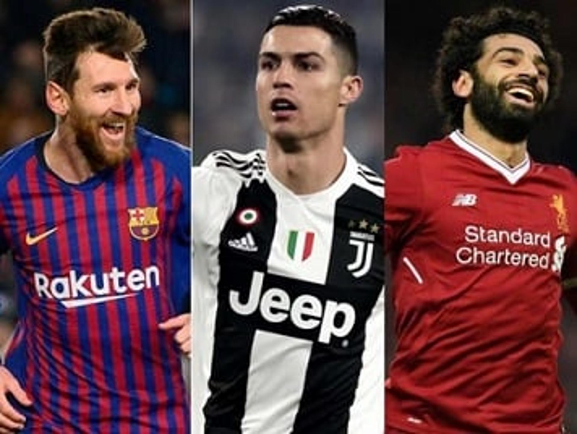 Cristiano Ronaldo, Messi e Salah