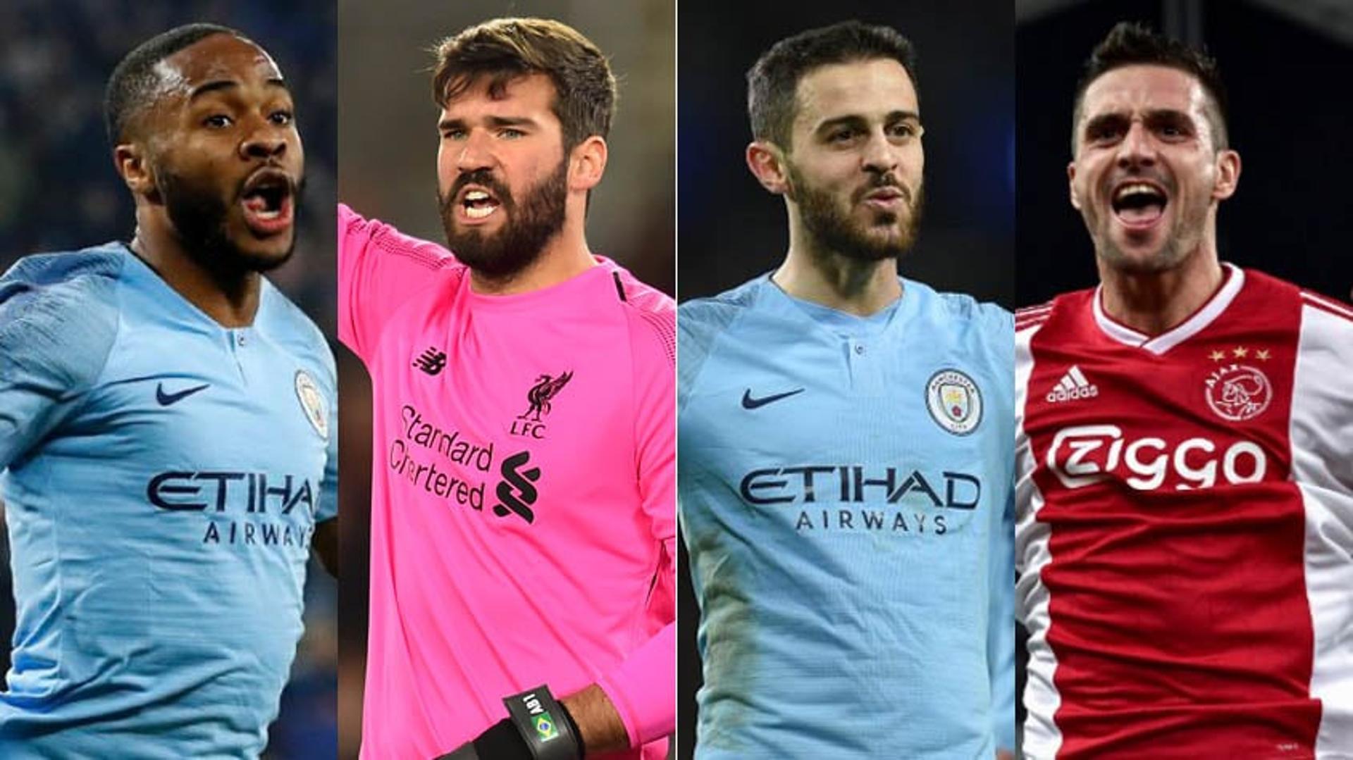 Montagem - Sterling, Alisson, Bernardo Silva e Tadic