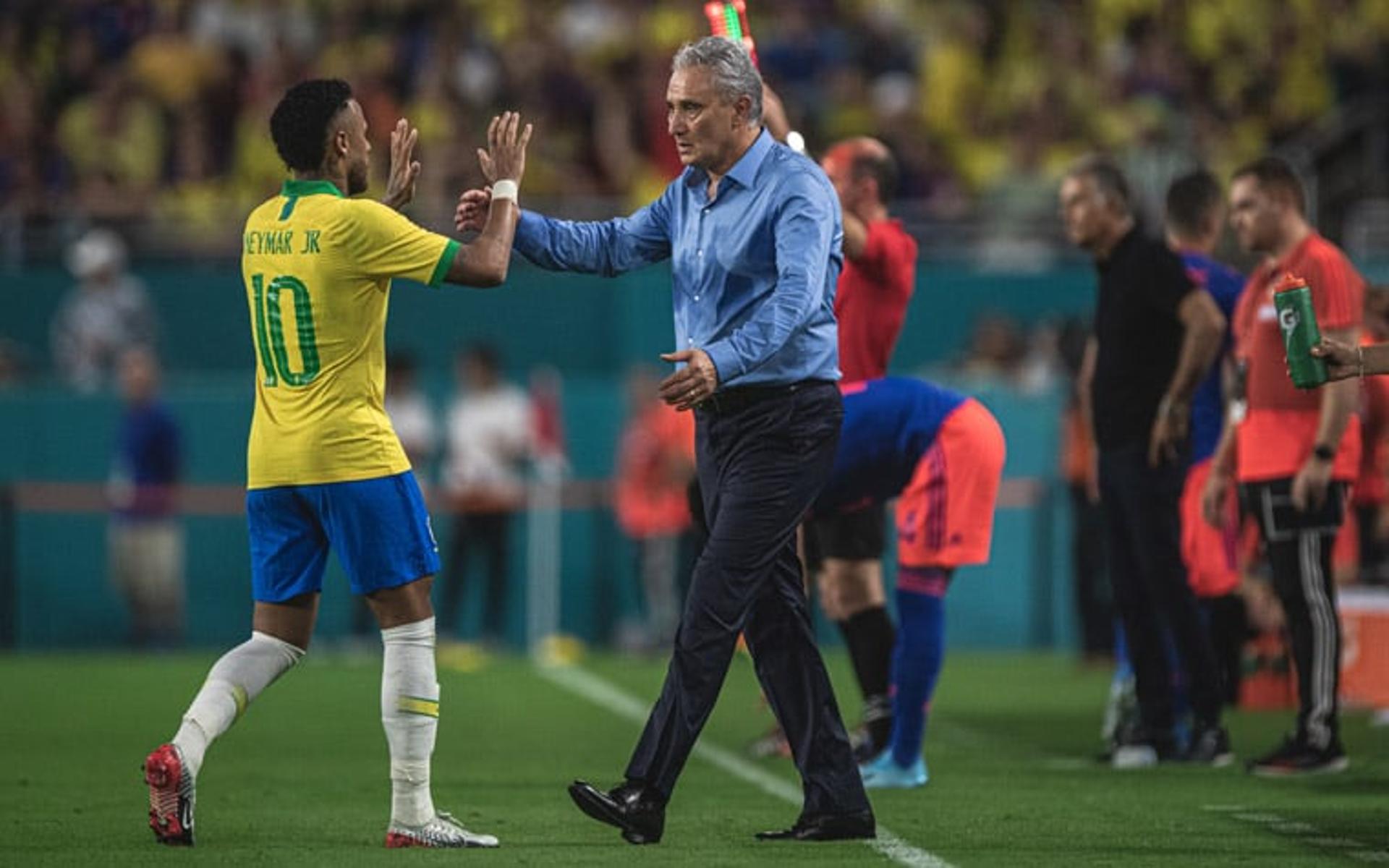 Brasil x Colômbia - Neymar e Tite