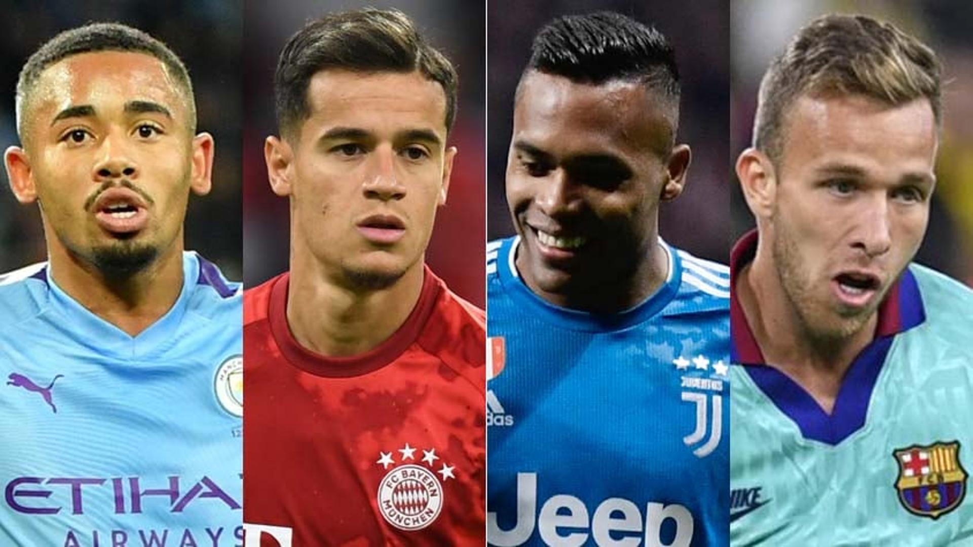 Montagem - Jesus, Coutinho, Alex Sandro e Arthur