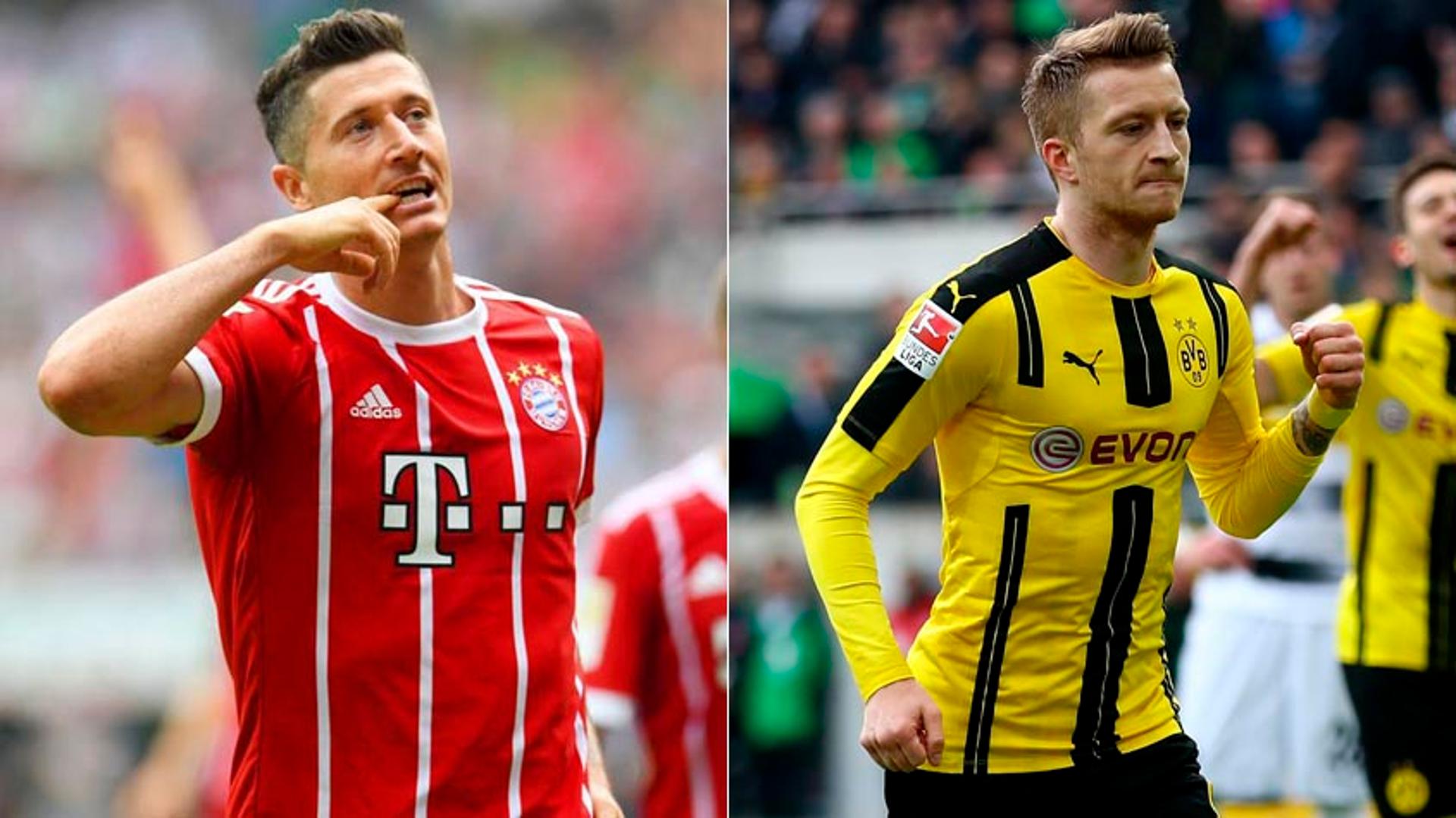 Lewandowski (Bayern de Munique) e Reus (Borussia Dortmund)