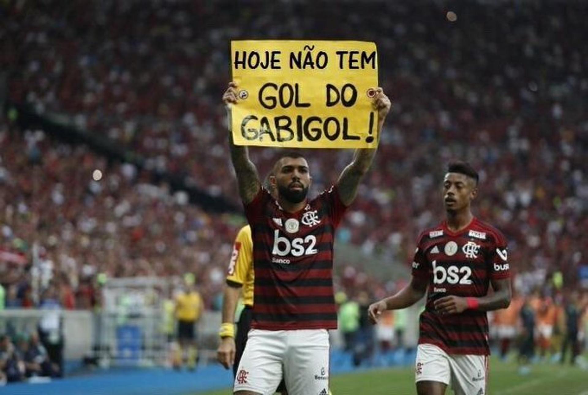 Brincadeira mostra cartaz com 'hoje não tem gol do Gabigol'