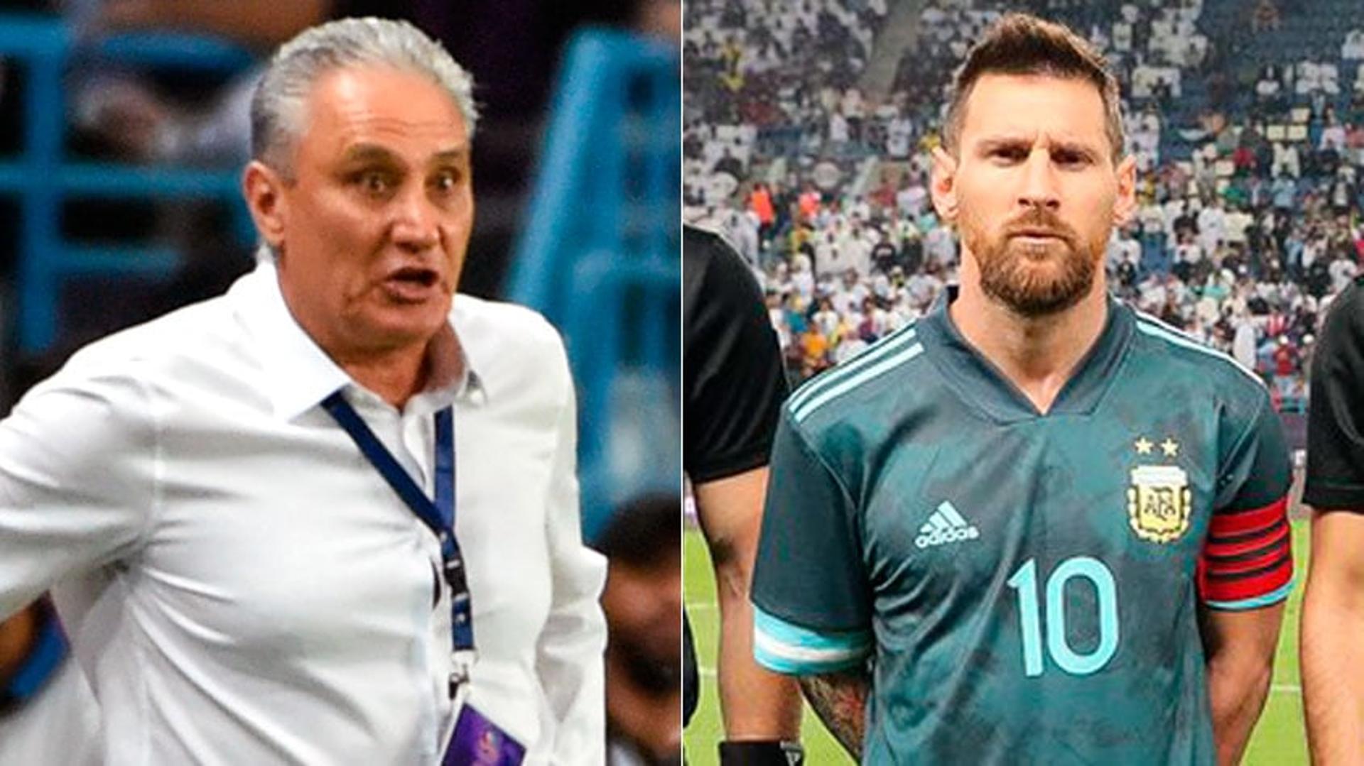 Montagem - Tite e Messi