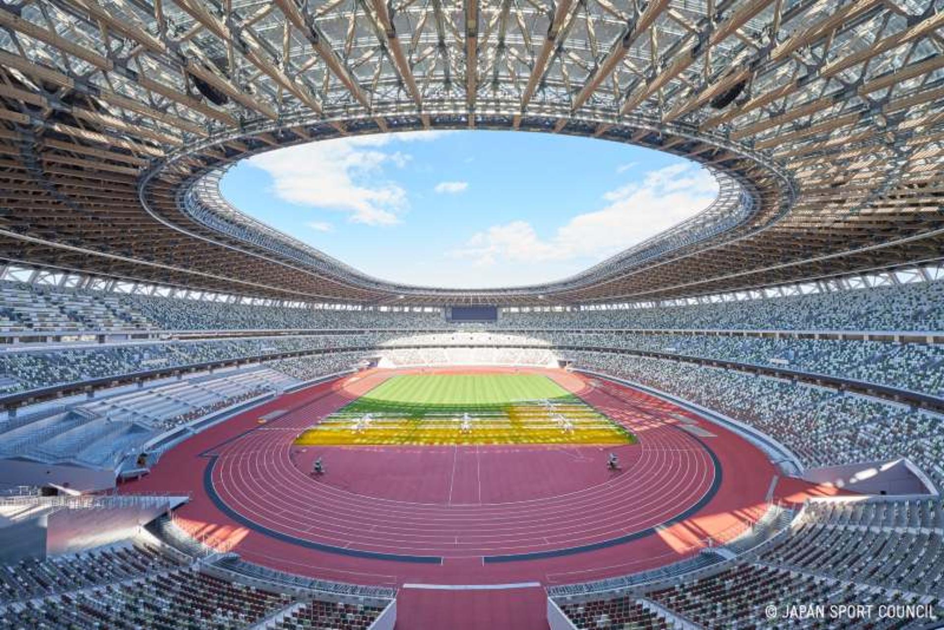 O Estádio Olímpico de Tóquio receberá as cerimônias de abertura e encerramento dos Jogos de 2020 (Crédito: Japan Sport Council)