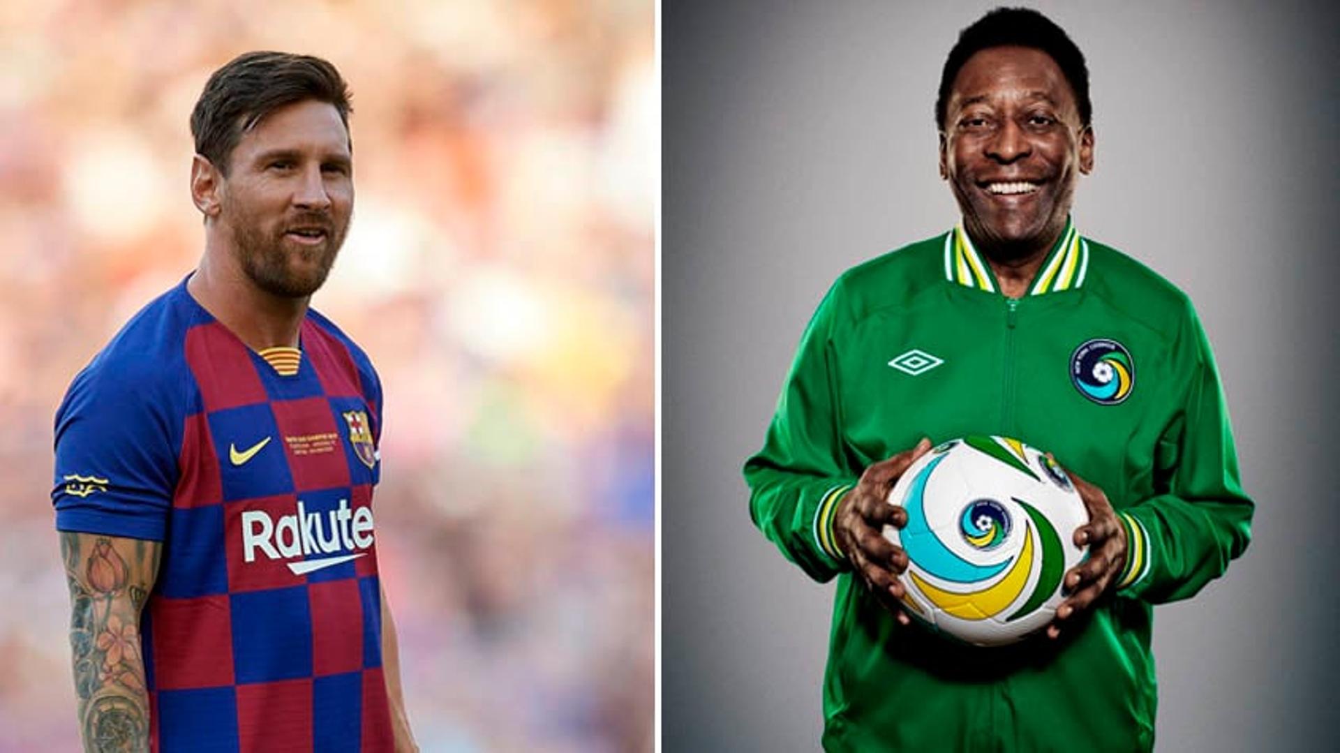 Montagem Messi e Pelé