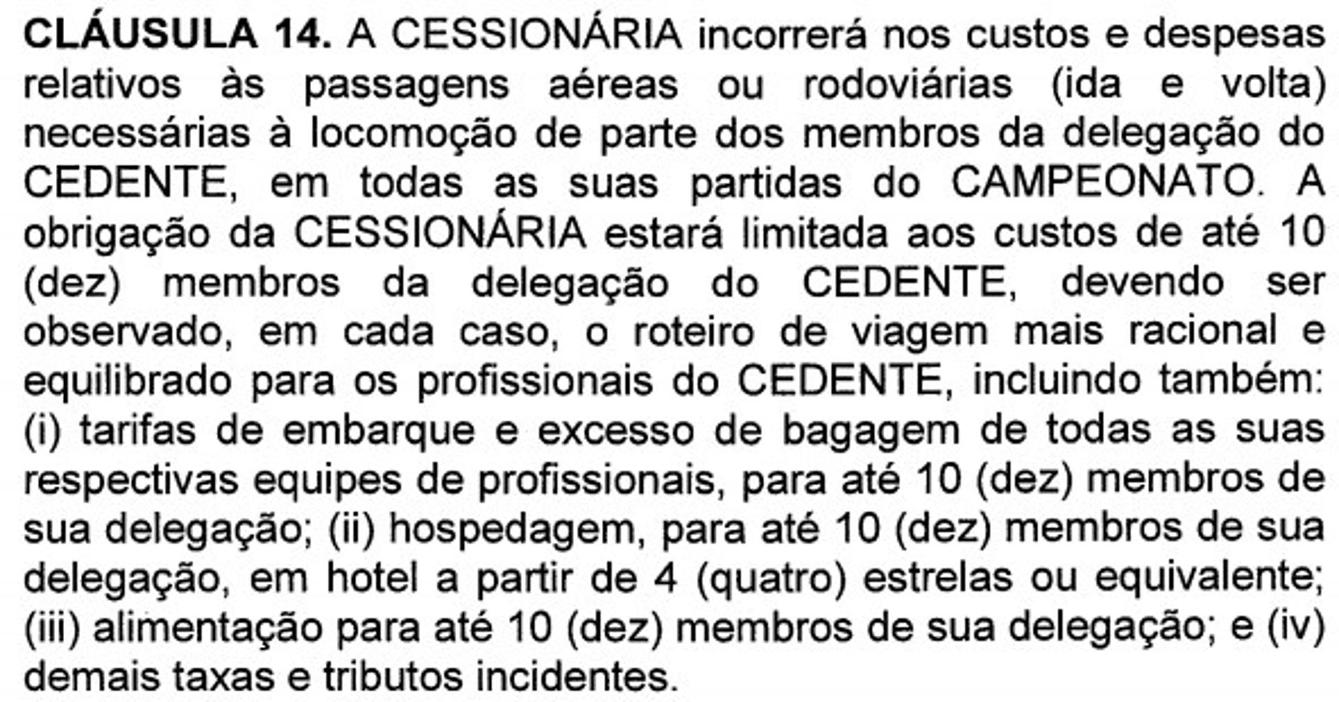 Contrato Flamengo x Globo - Aberto Antigo