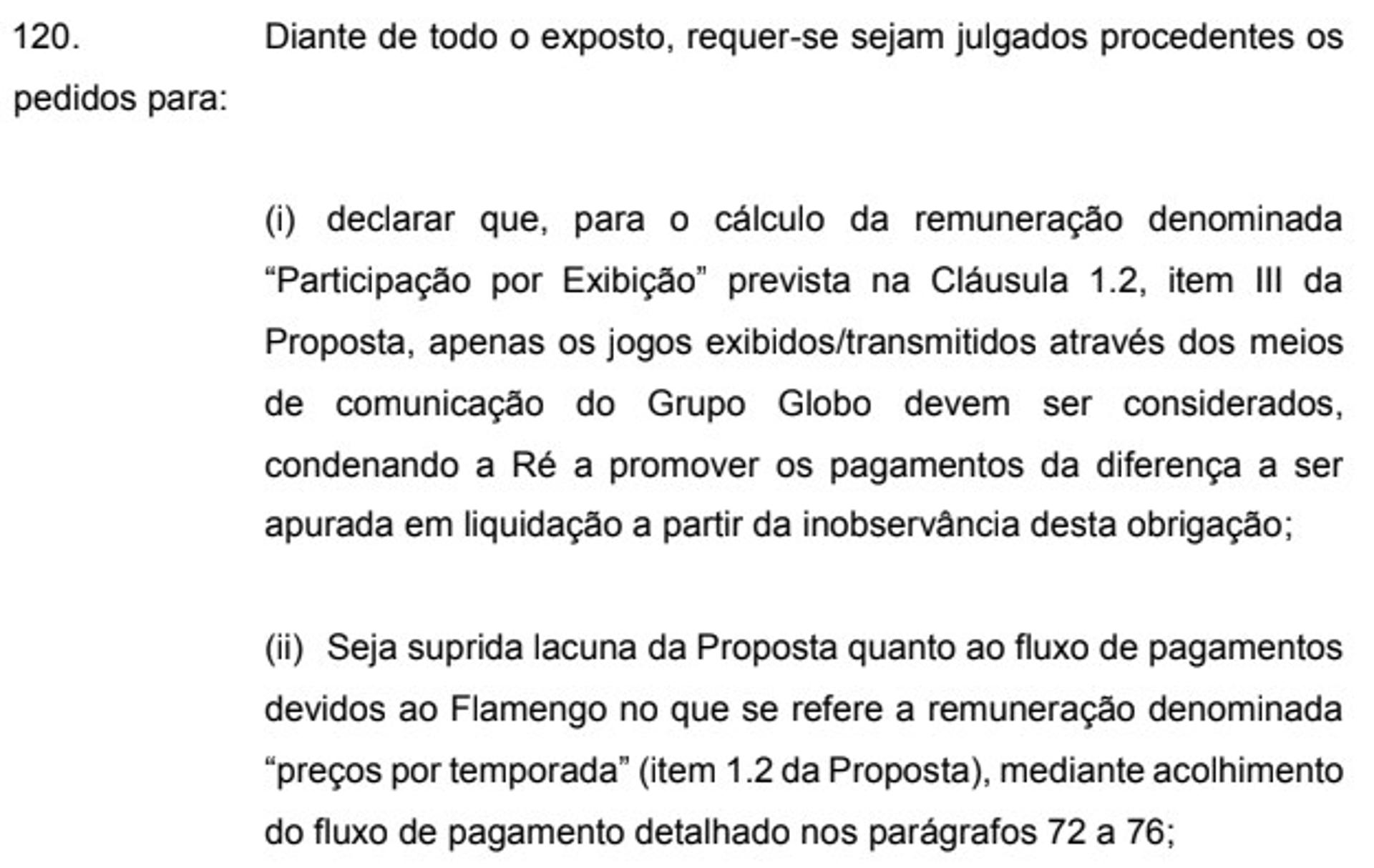 Contrato Flamengo x Globo - Inicial Fla