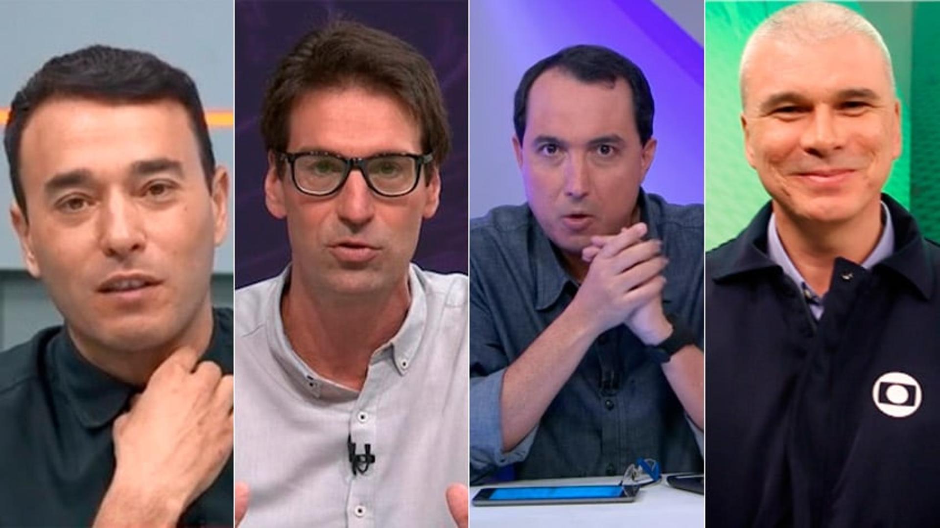 Montagem Comentaristas - André Rizek, Arnaldo Ribeiro, Maurício Saraiva e Carlos Cereto