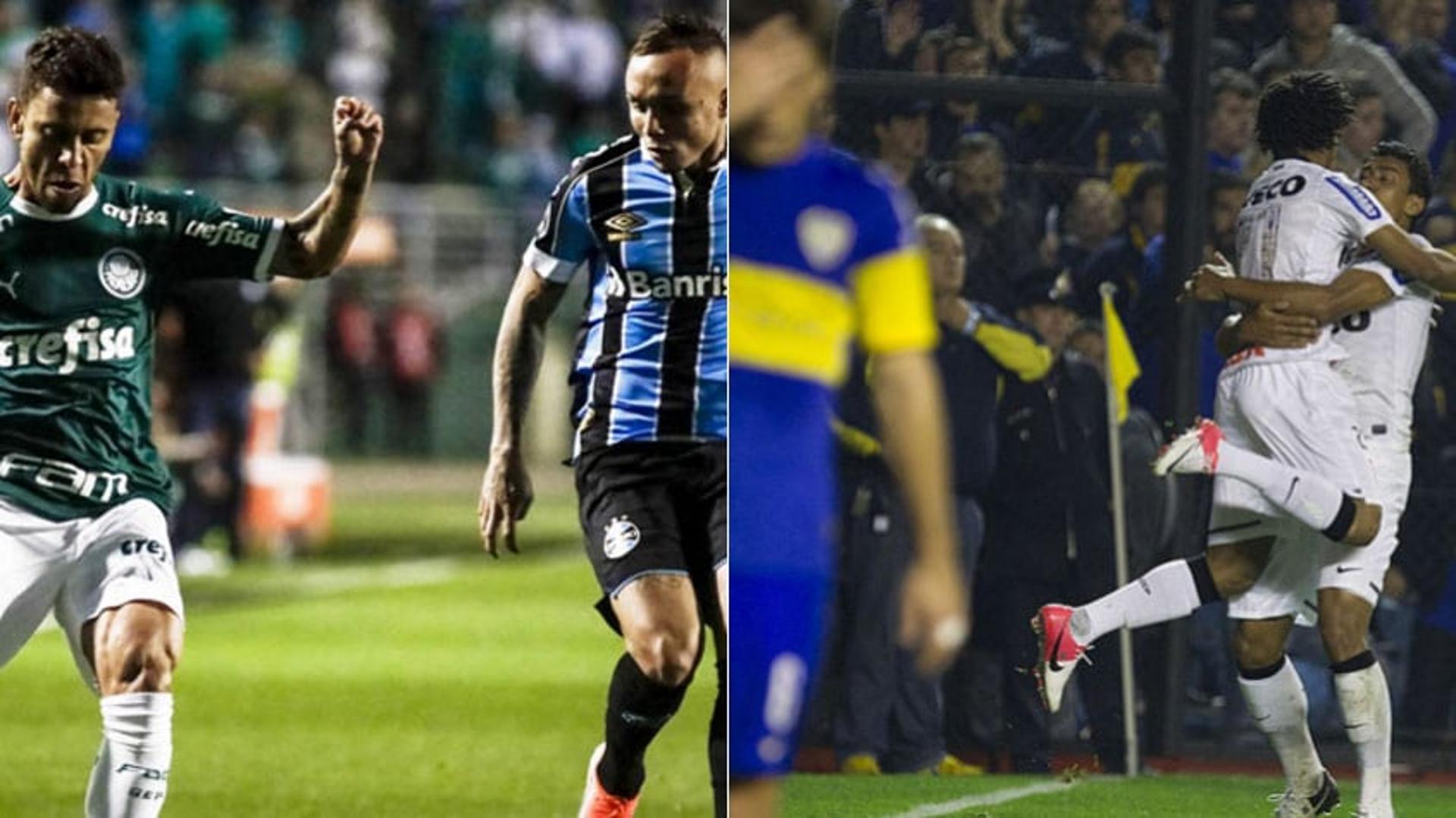 Montagem - Palmeiras x Grêmio // Corinthians x Boca