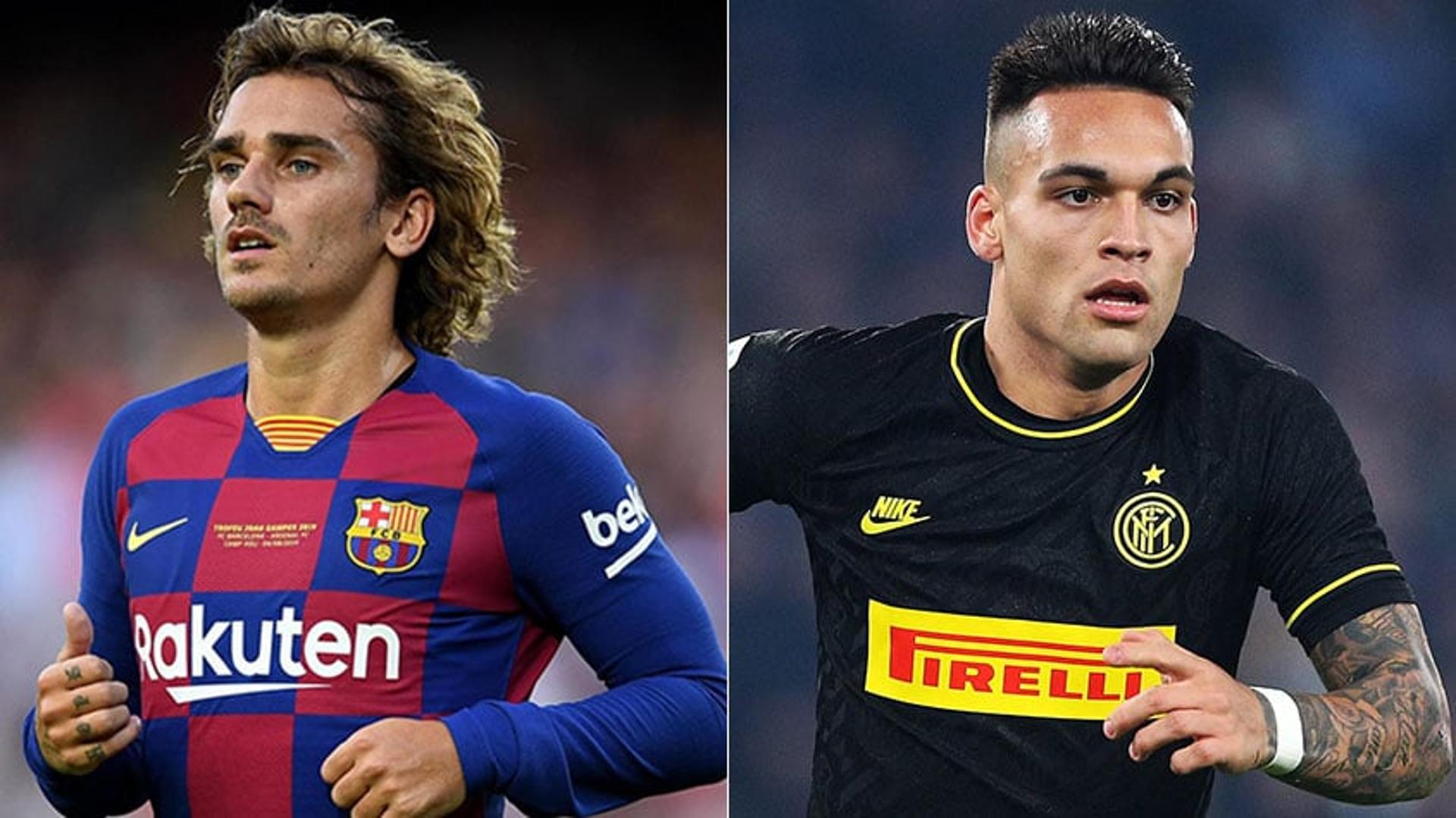 Montagem - Griezmann e Lautaro Martínez