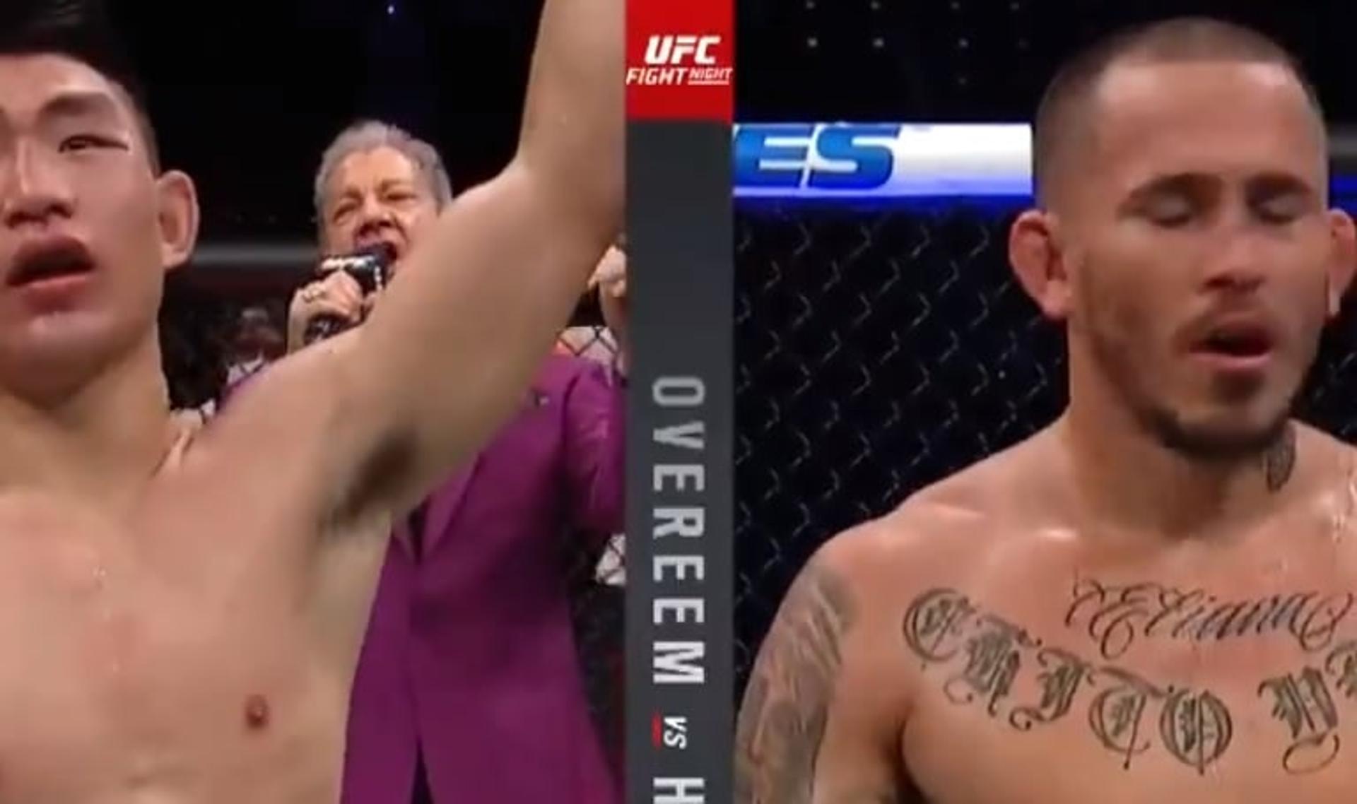 Duelo abriu o card principal do UFC deste sábado (16) e foi marcado pela disputa intensa (Foto: Reprodução)