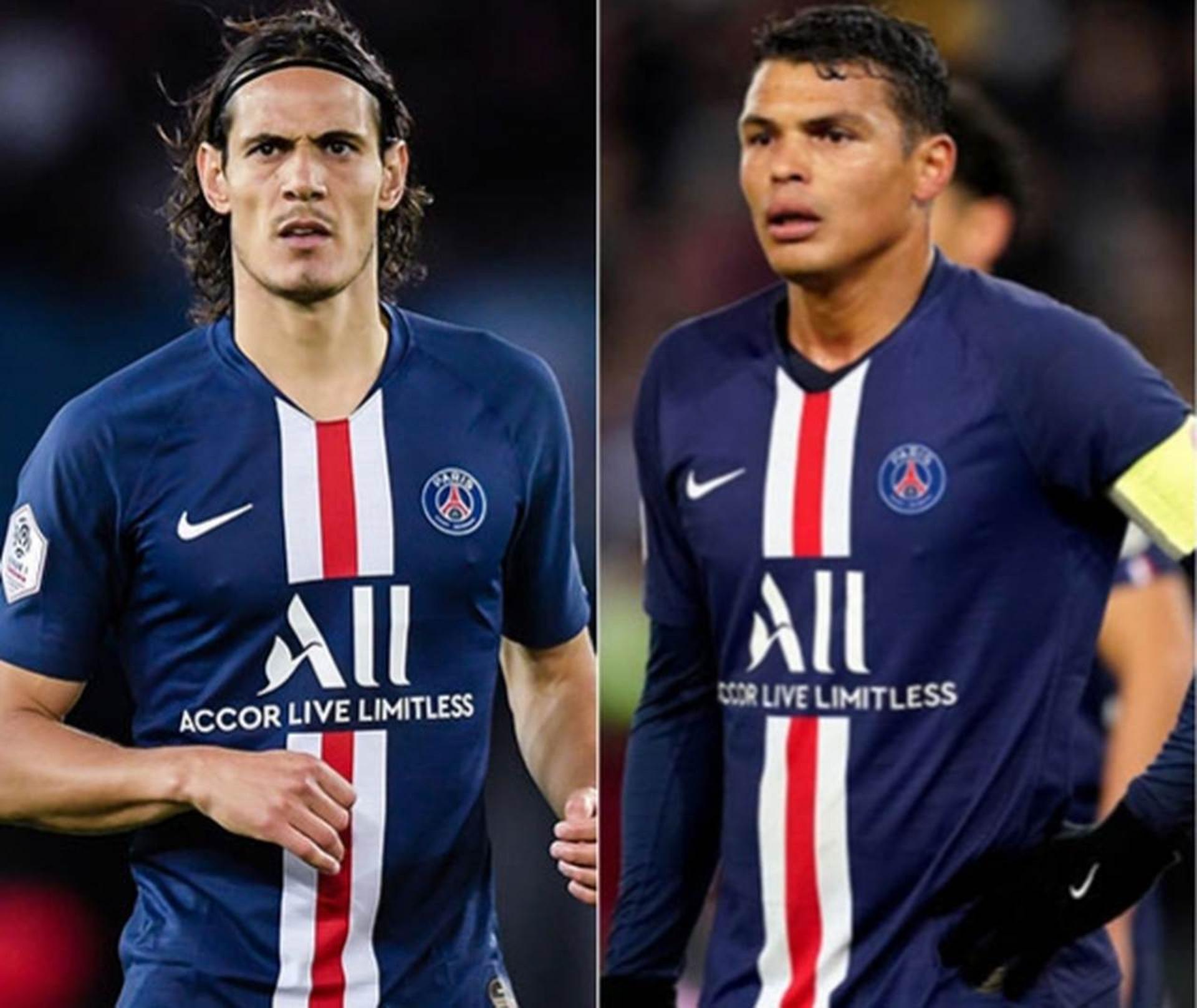 Montagem: Cavani e Thiago Silva