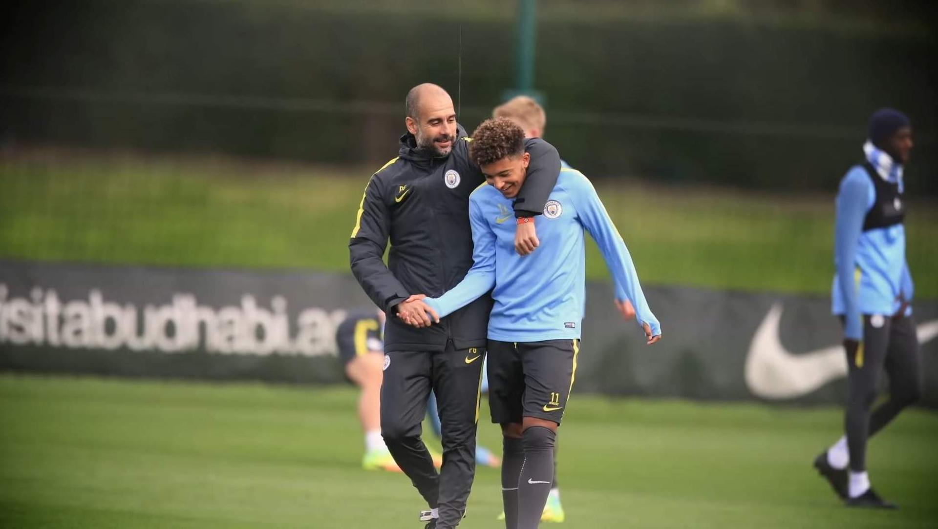 Sancho e Guardiola - Manchester City