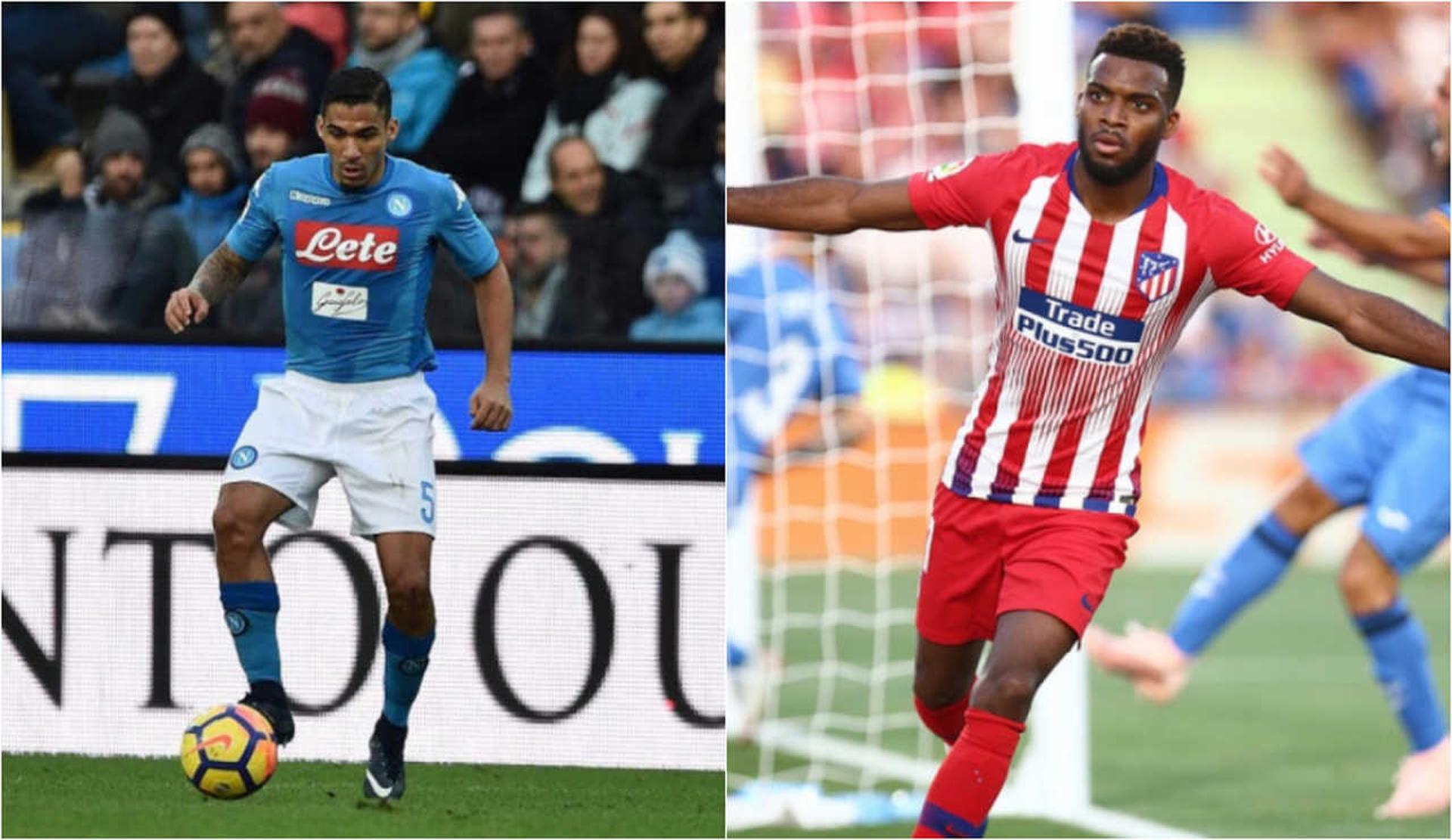 Montagem - Allan (Napoli) e Lemar (Atlético de Madrid)