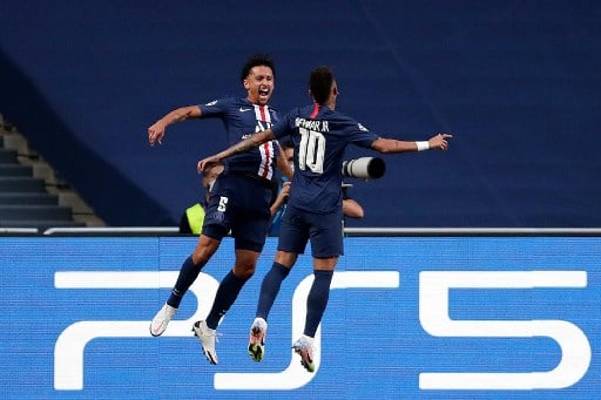 marquinhos e neymar - psg x leipzig