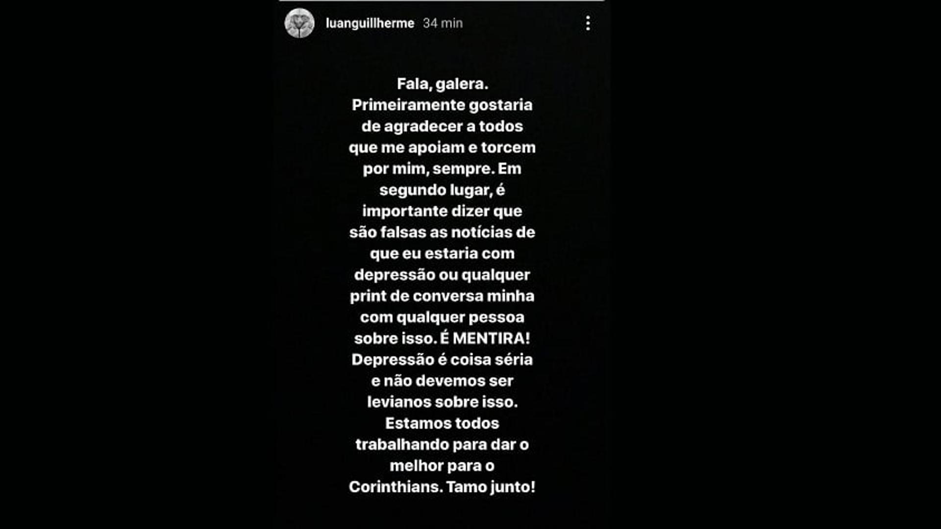 Luan - Corinthians - Fake News Depressão