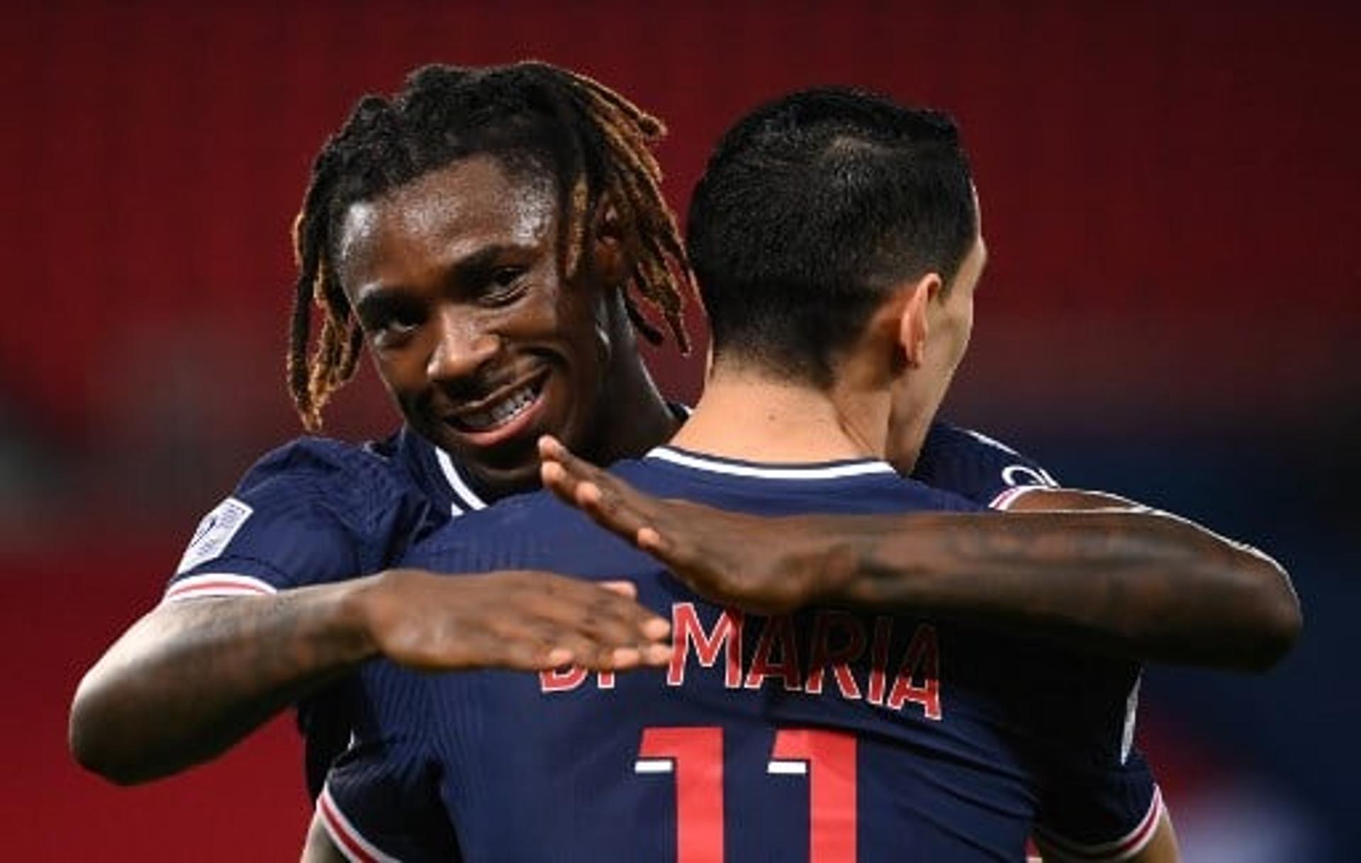 Di Maria e Moise Kean - PSG x Rennes