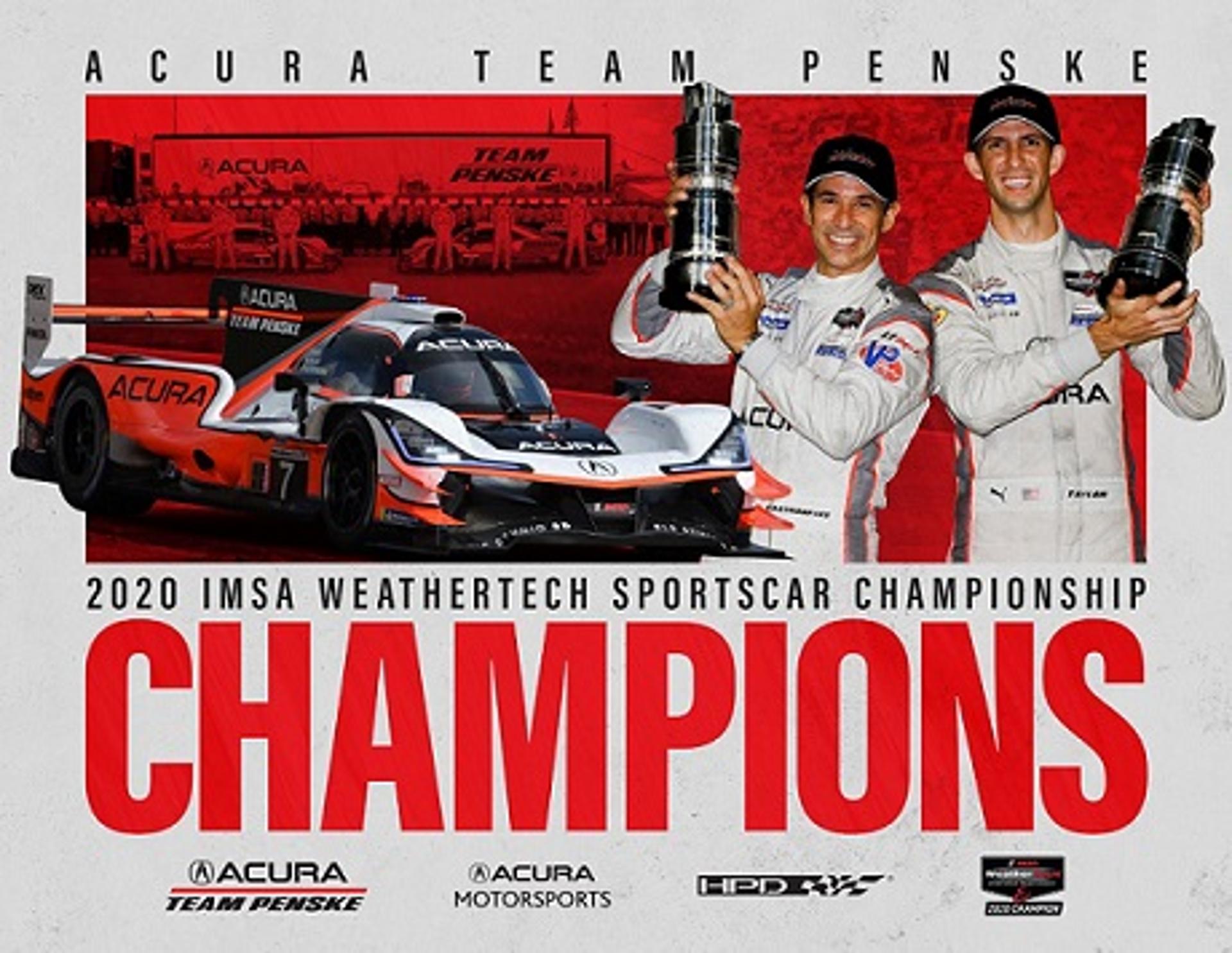 Helio Castroneves celebrou o título da IMSA WeatherTech SportsCar Championship ao lado de Ricky Taylor (Foto: LAT Images/IMSA)