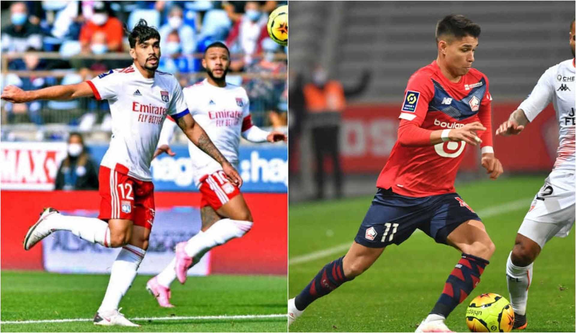 Montagem - Lucas Paquetá (Lyon) e Luiz Araújo (Lille)