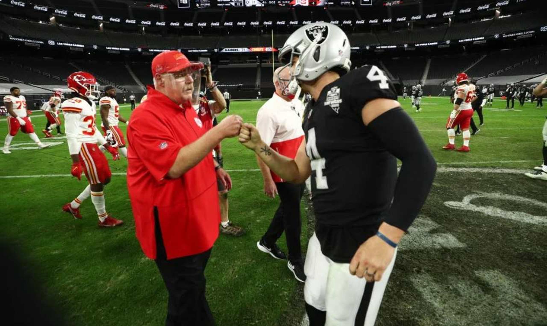 kansas city chiefs andy reid derek carr las vegas raiders